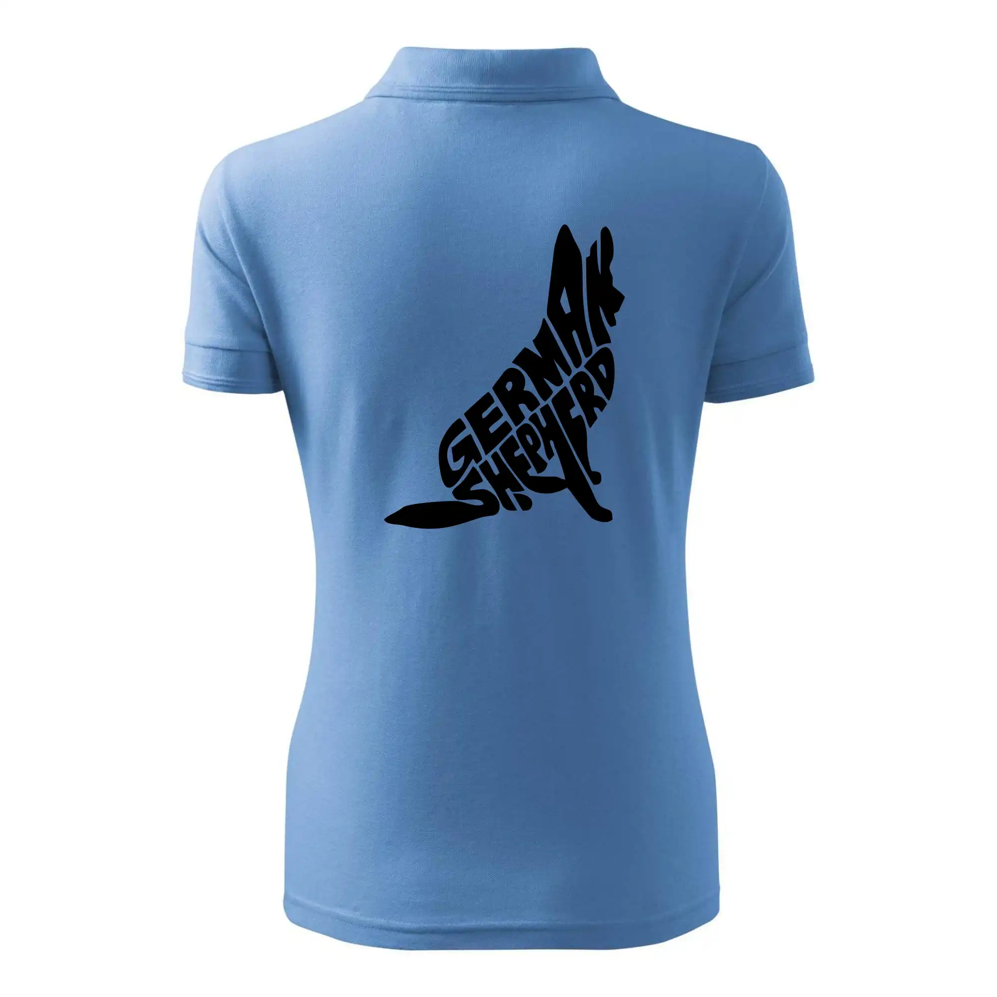 Německý ovčák sedící napis