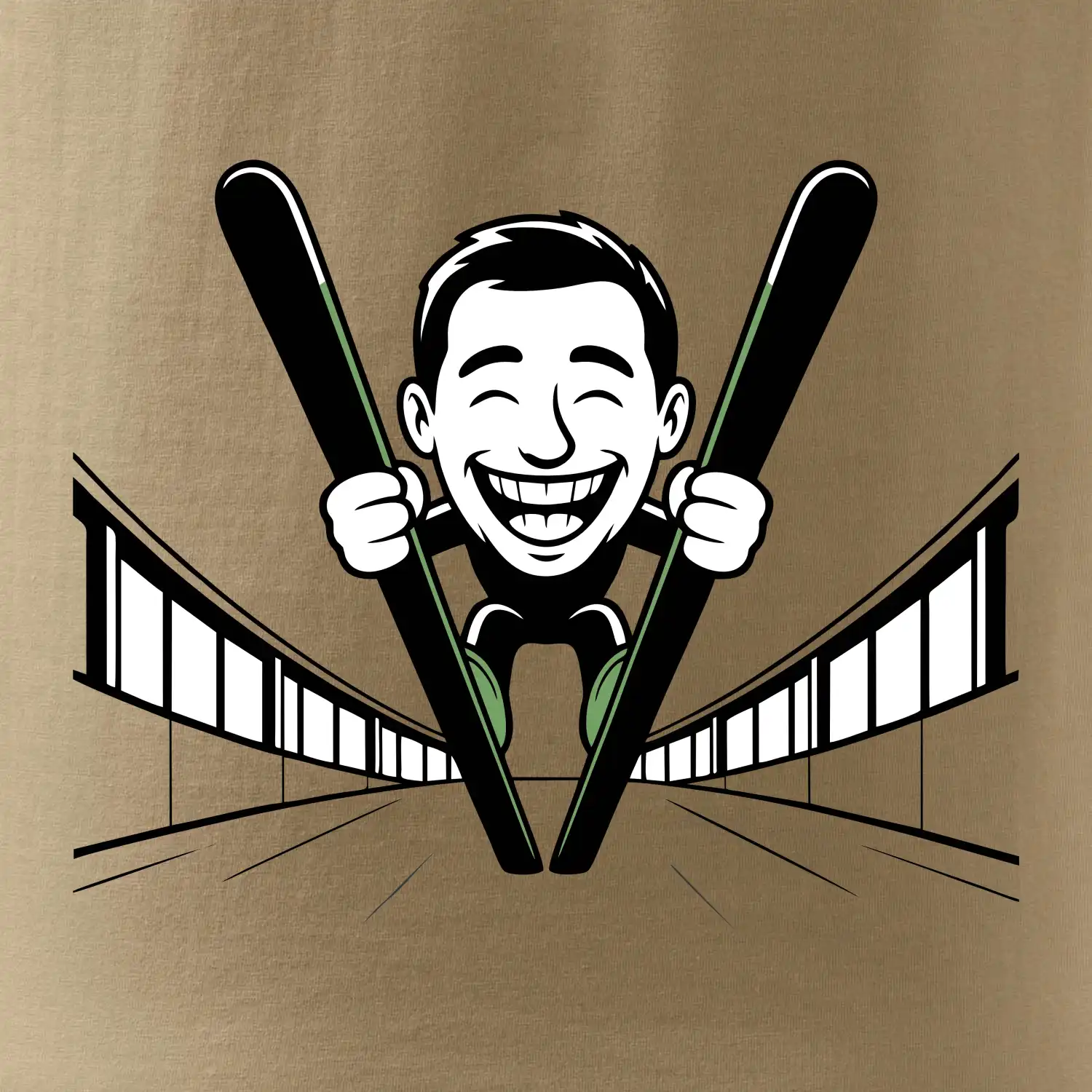 Vysmátý kreslený skokan