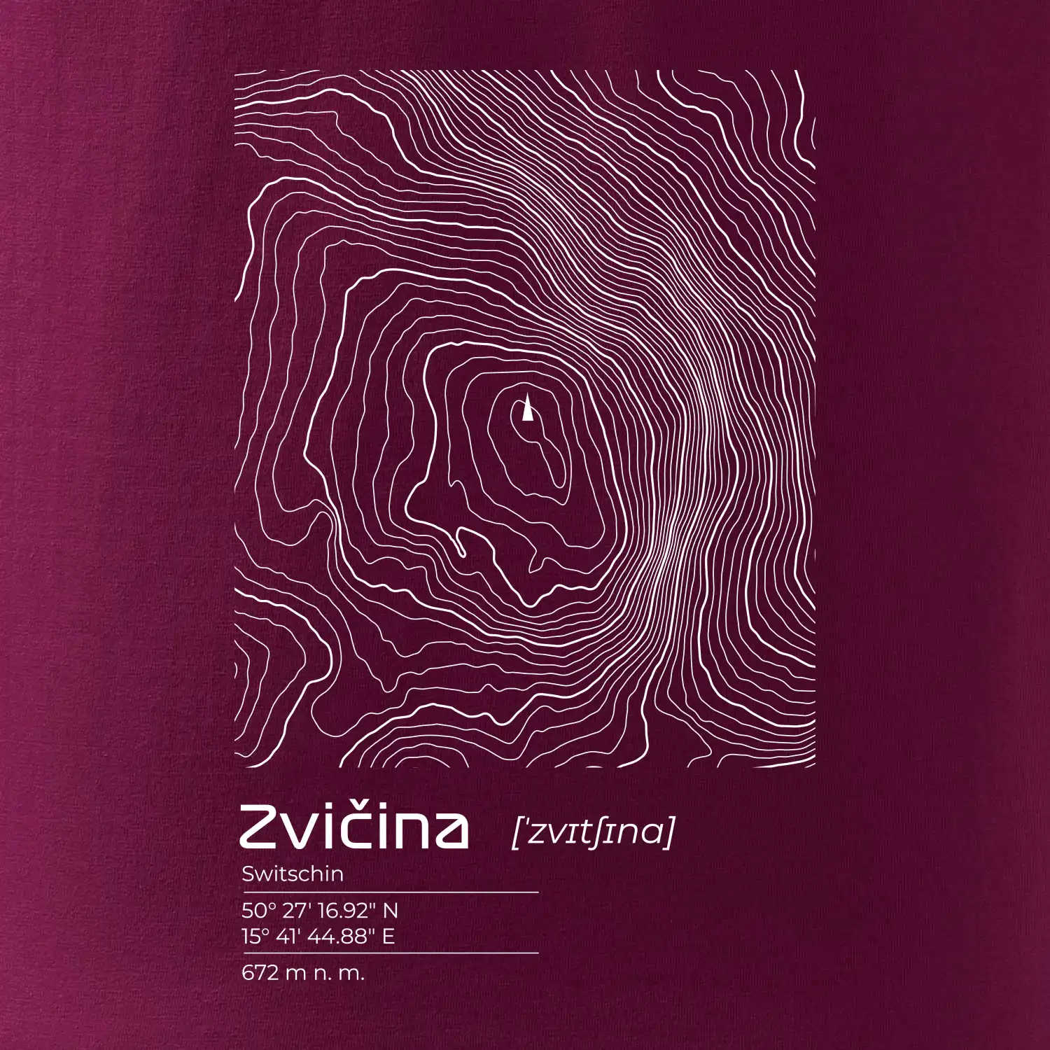 Zvičina - vrstevnice v obdélníku