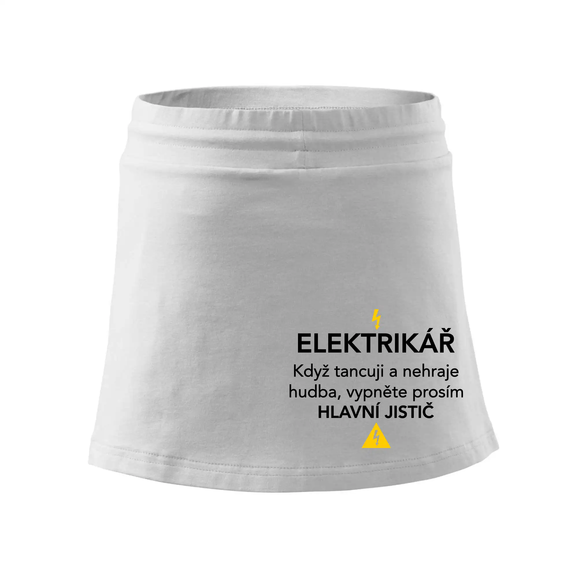 Elektrikář - hlavní jistič - Nápis na zádech