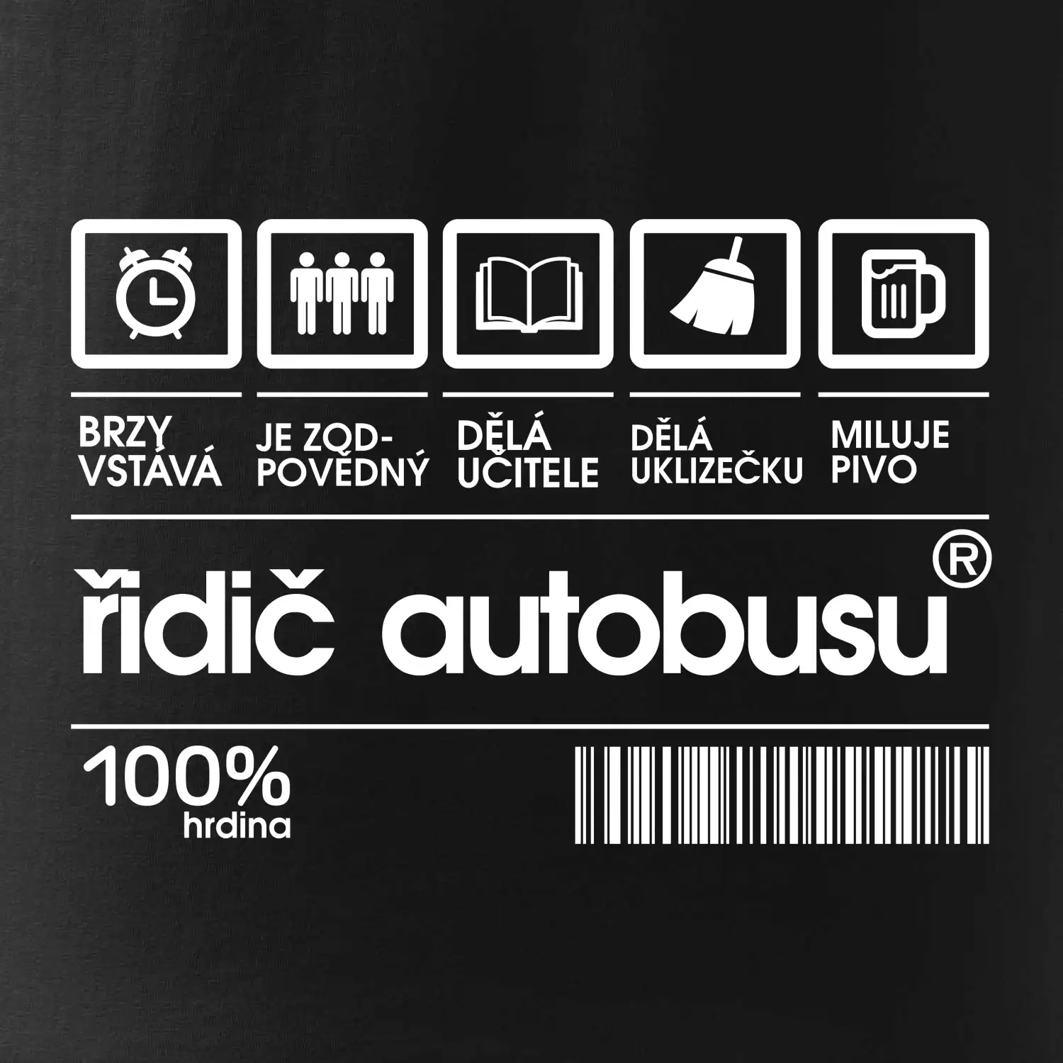 Čárový kód řidič autobusu