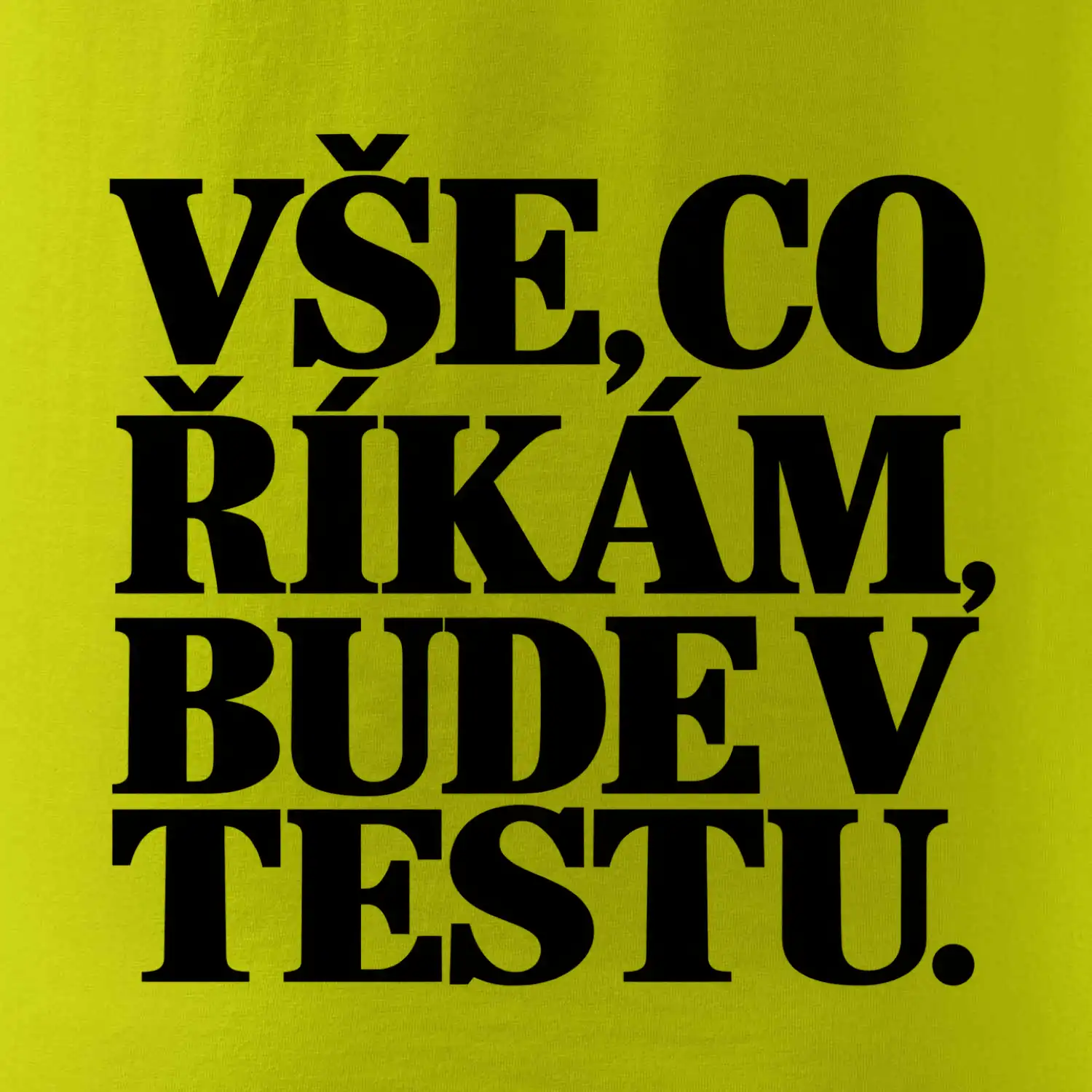 Vše co říkám bude v testu