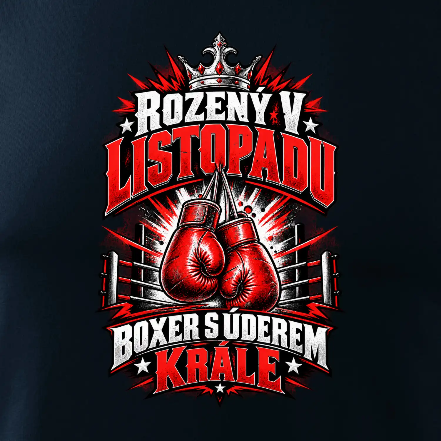 Listopadový boxer s úderem krále