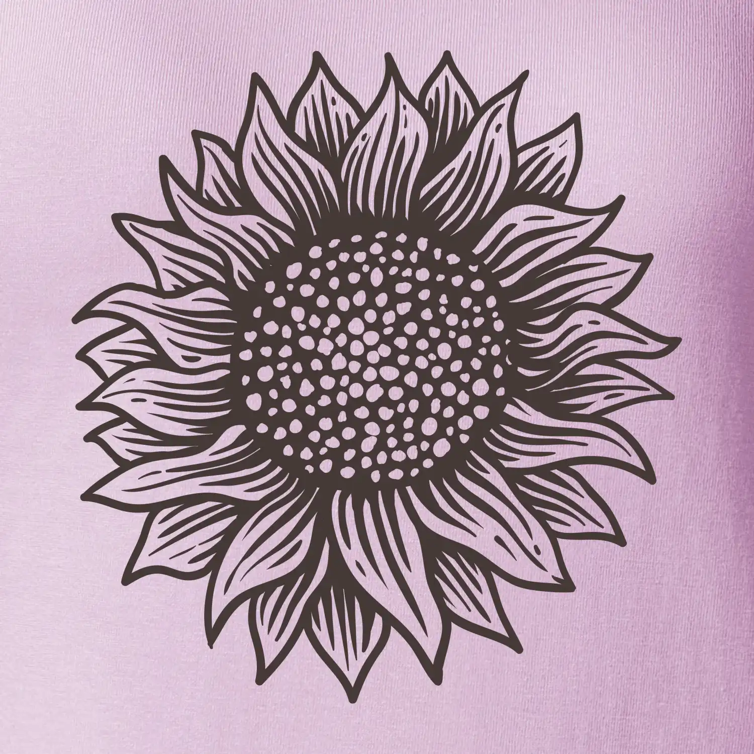 Slunečnice kreslená černobílá