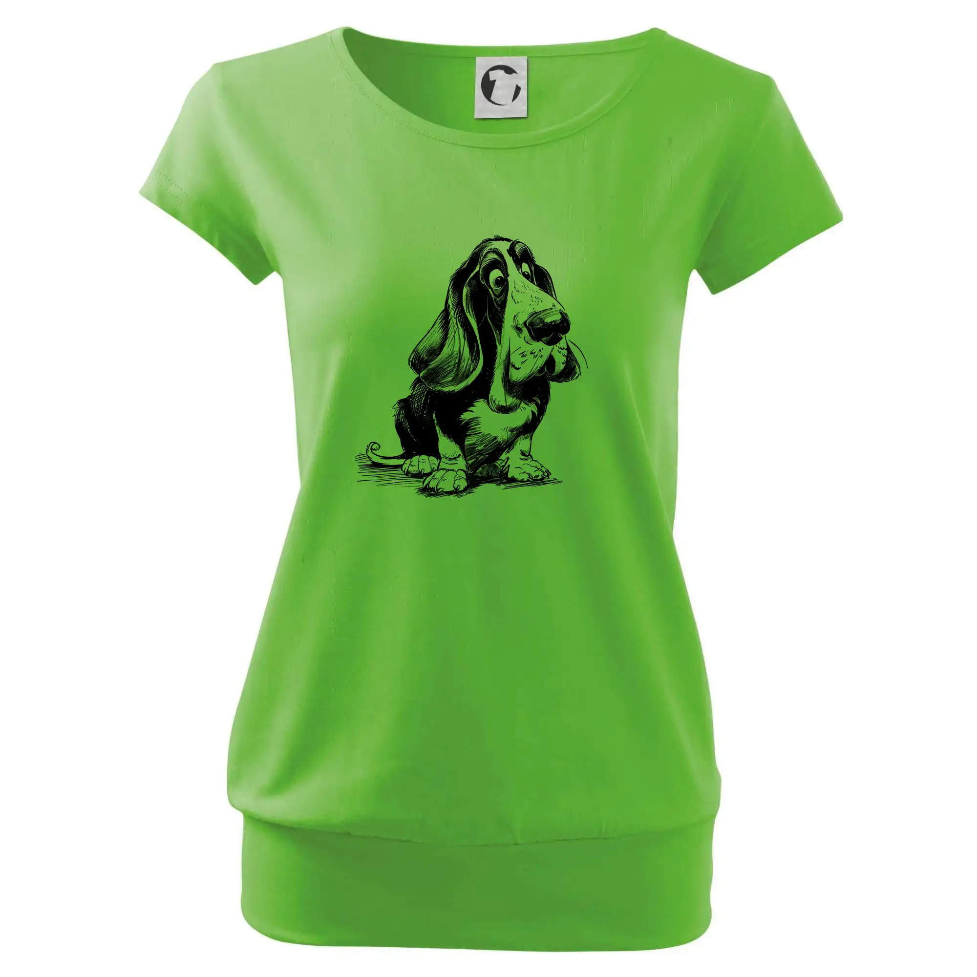 Černobílá karikatura baset