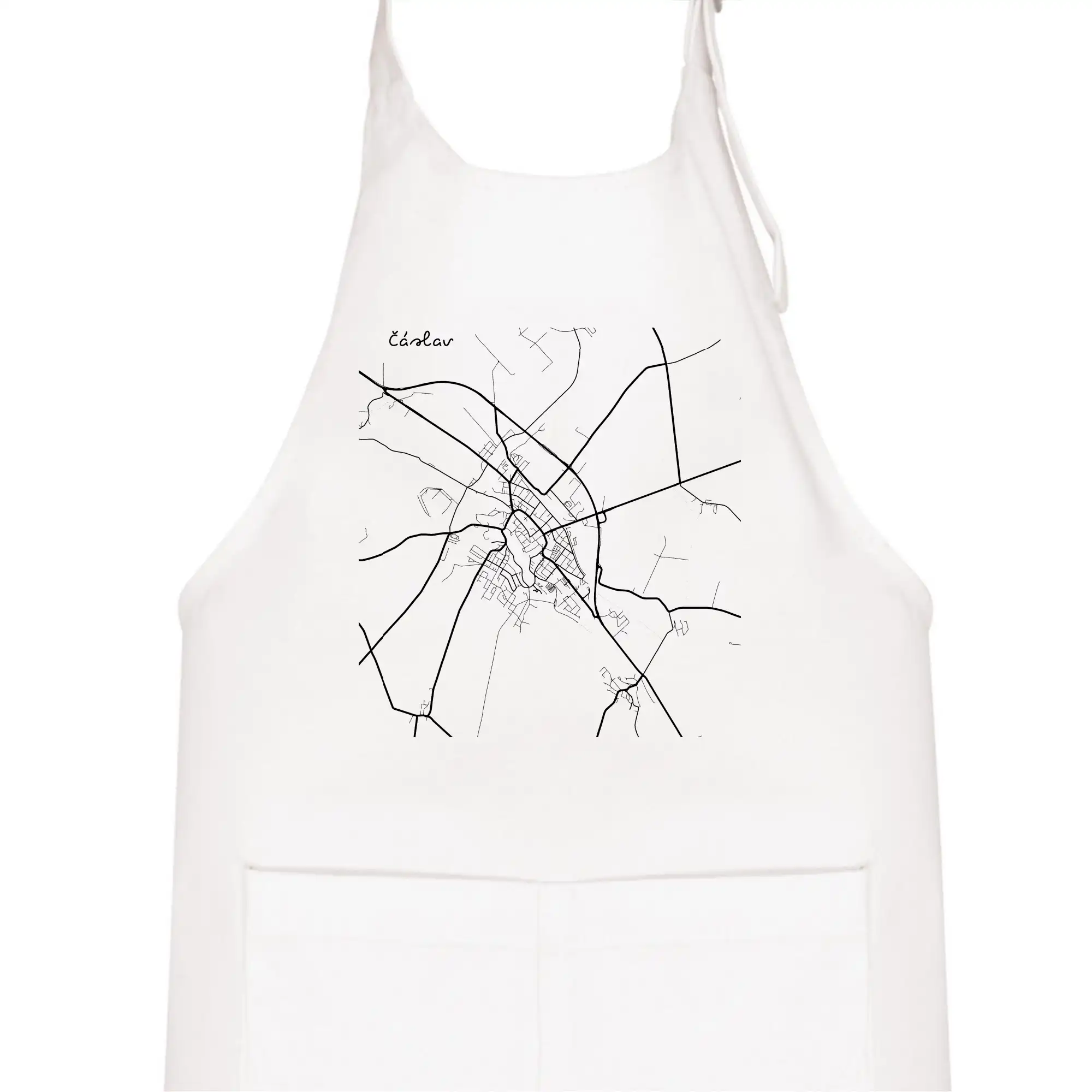 Černobílá mapa Čáslav