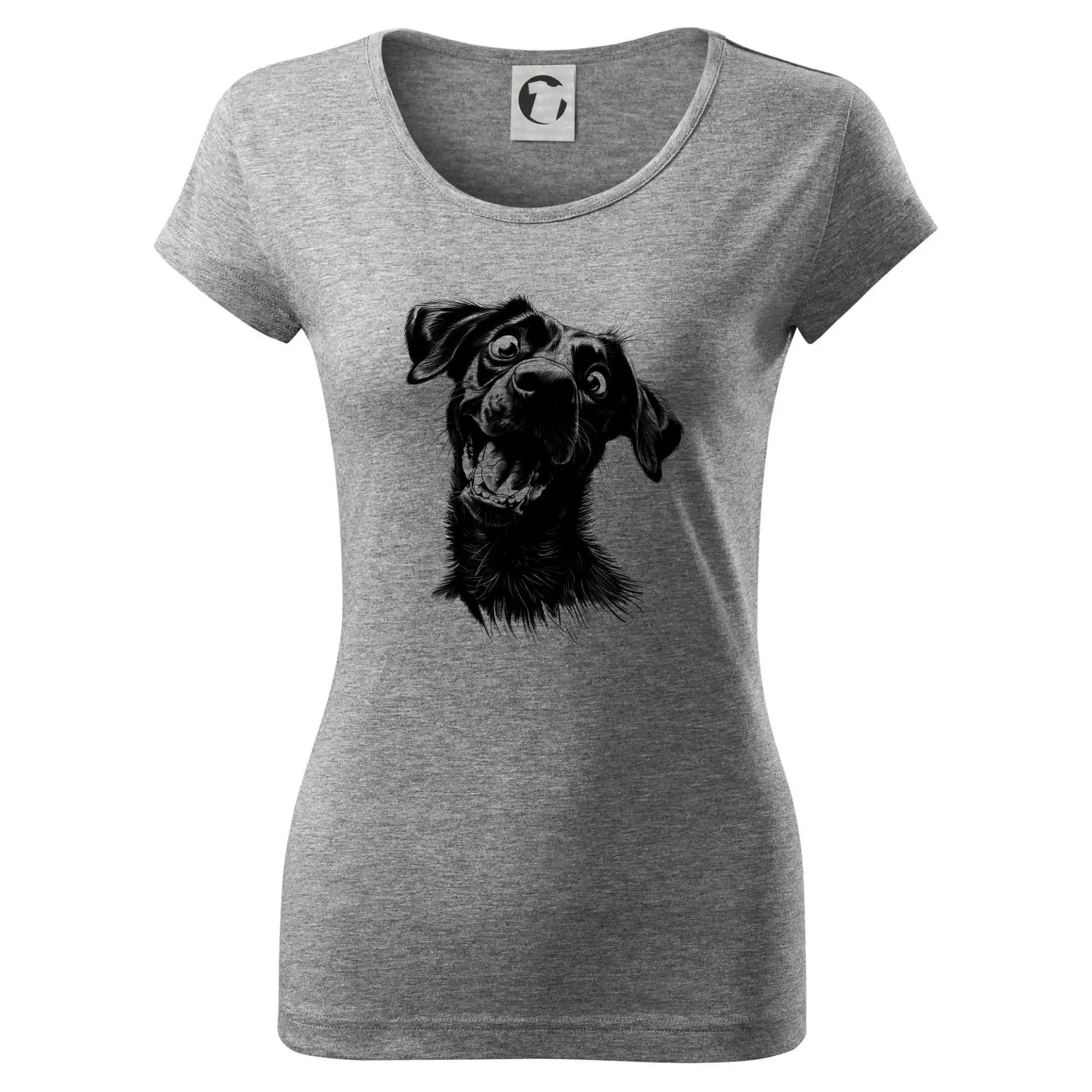 Černobílá karikatura Labrador tmavý