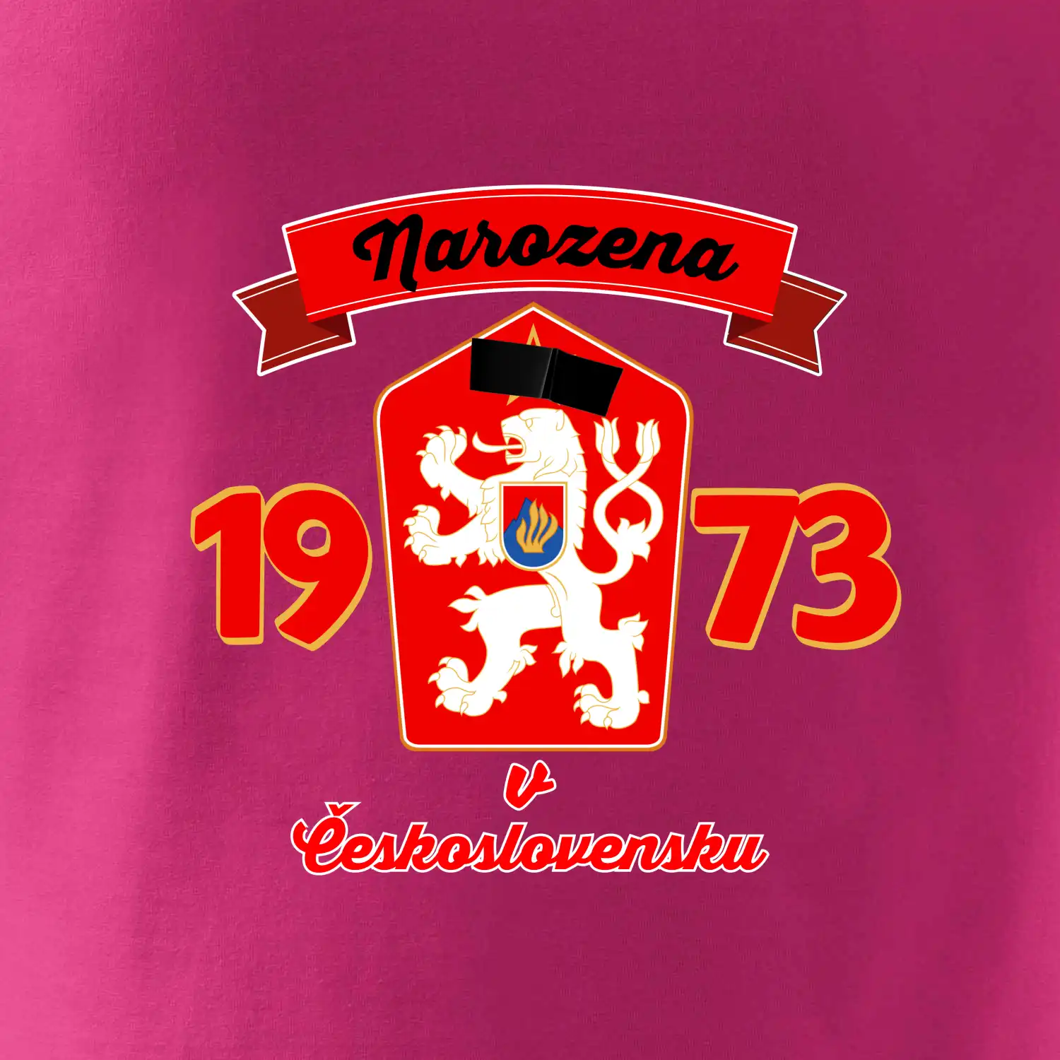 Narozena v Československu - Přelepený znak 1973