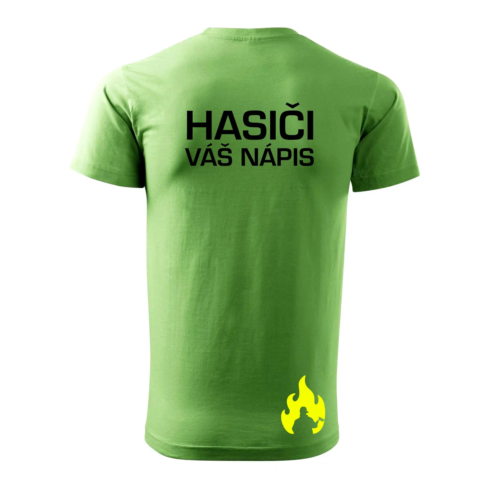 Hasič stojící - nápis hasiči - Velký nápis  na zádech