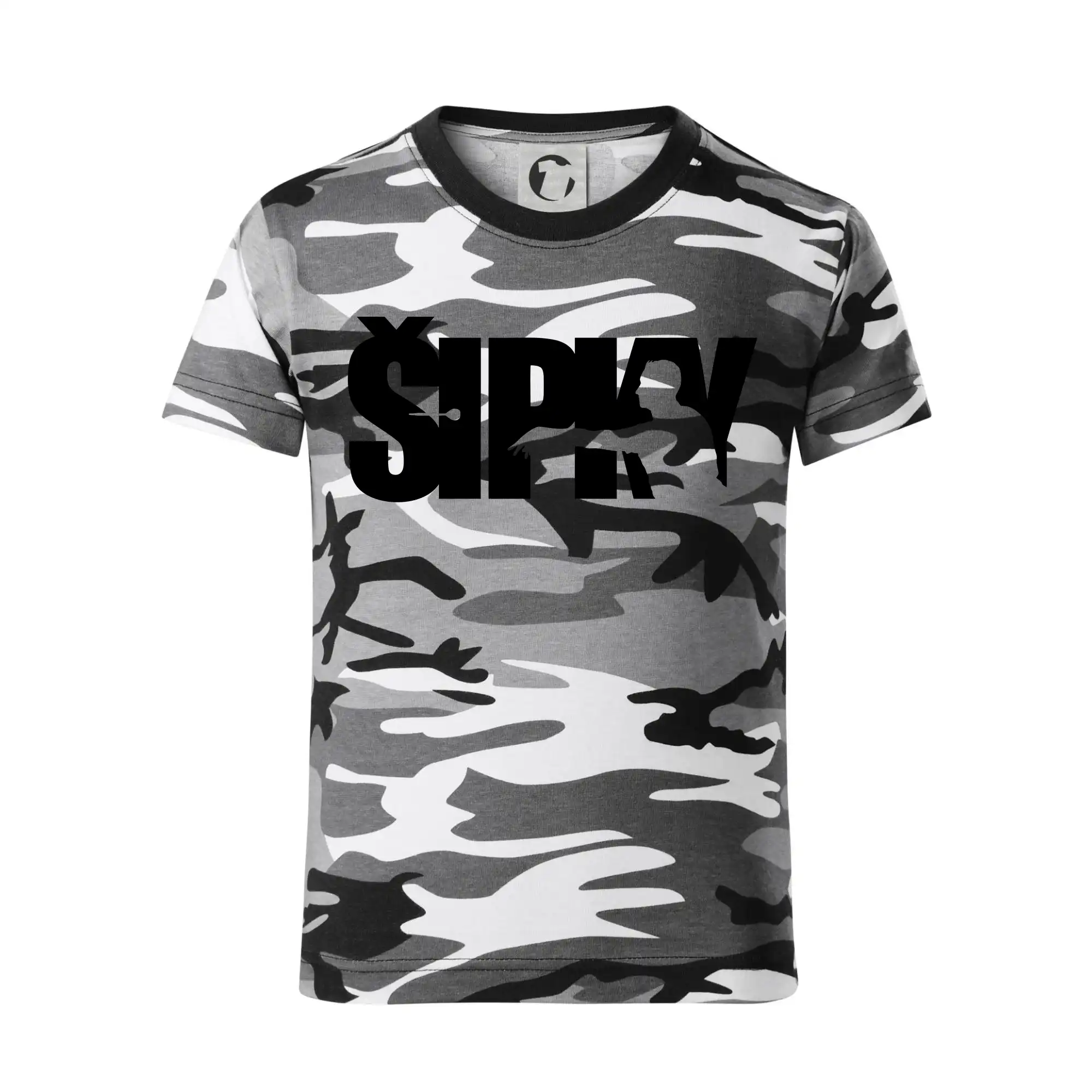 Šipky - nápis se šipkařem