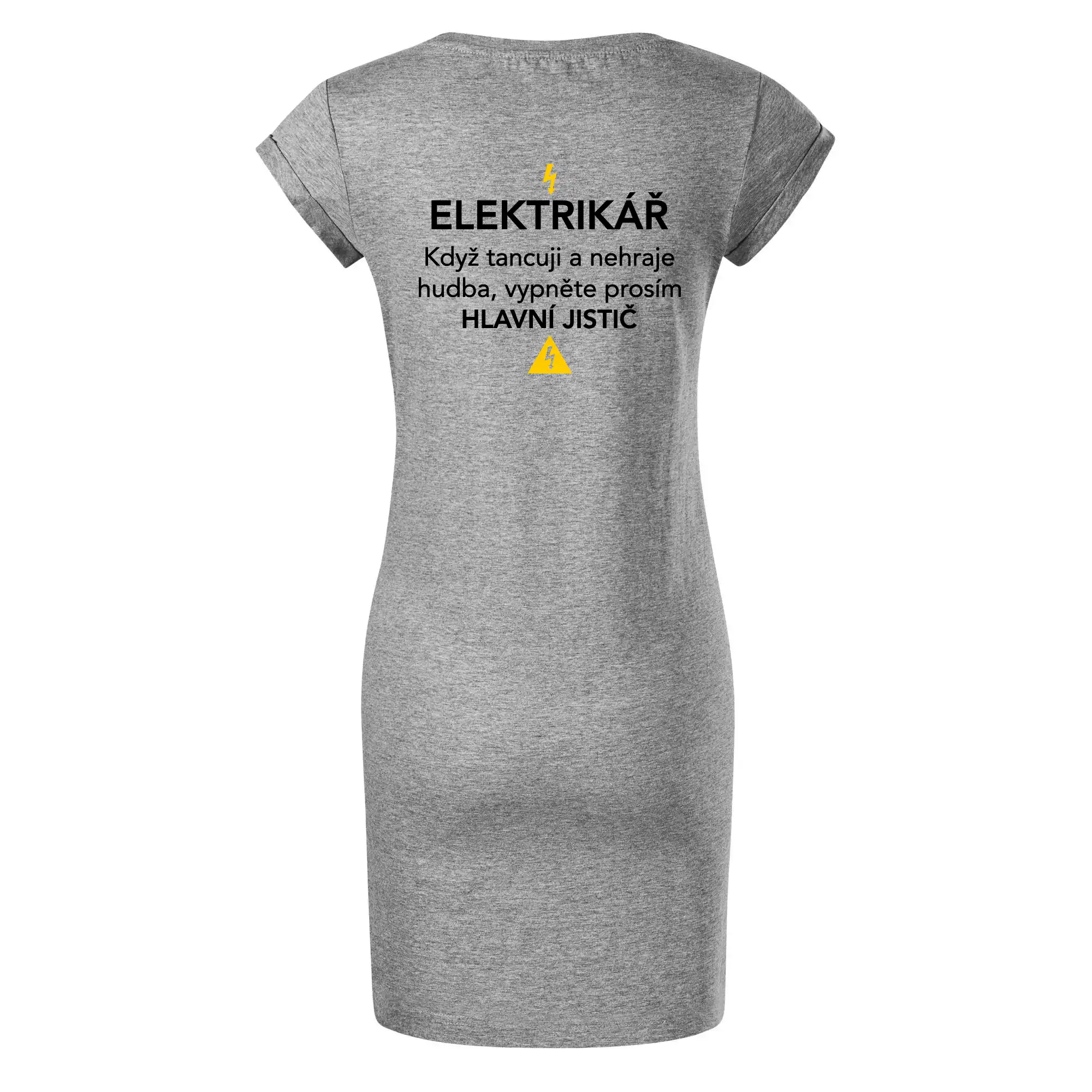 Elektrikář - hlavní jistič - Nápis na zádech