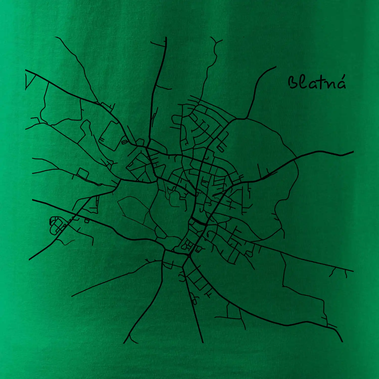 Černobílá mapa Blatná