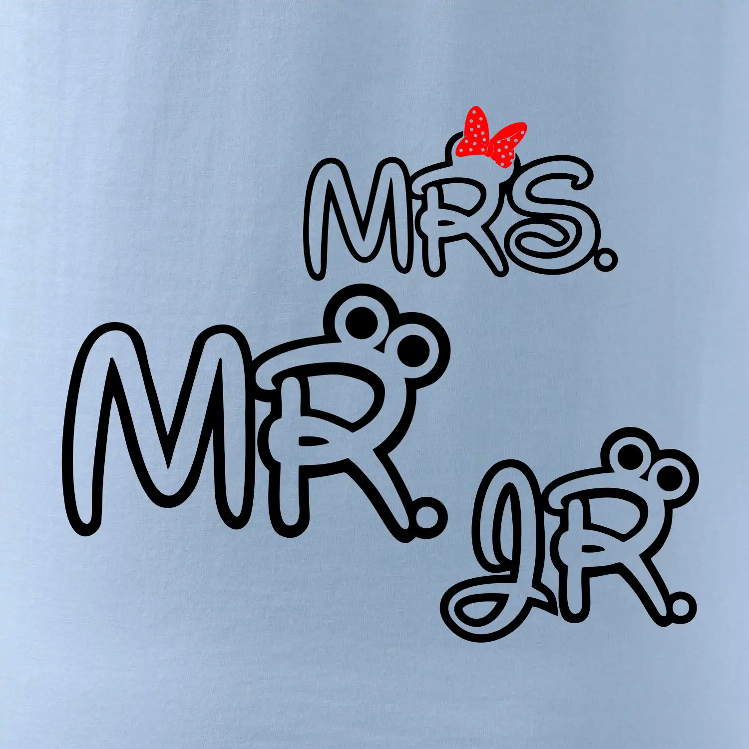Mr, Mrs a Jr rodinná trička