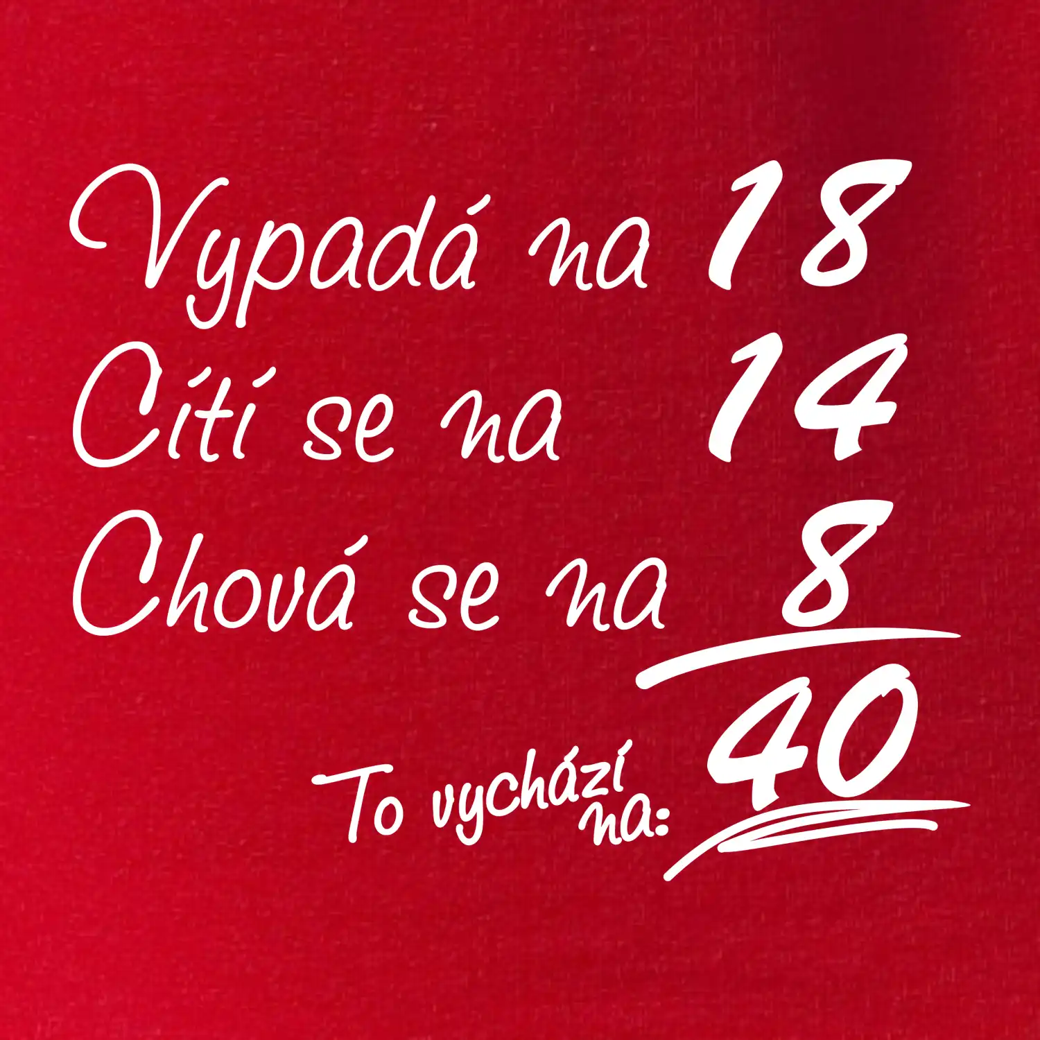 Vypadá, cítí se, chová se - 40 let