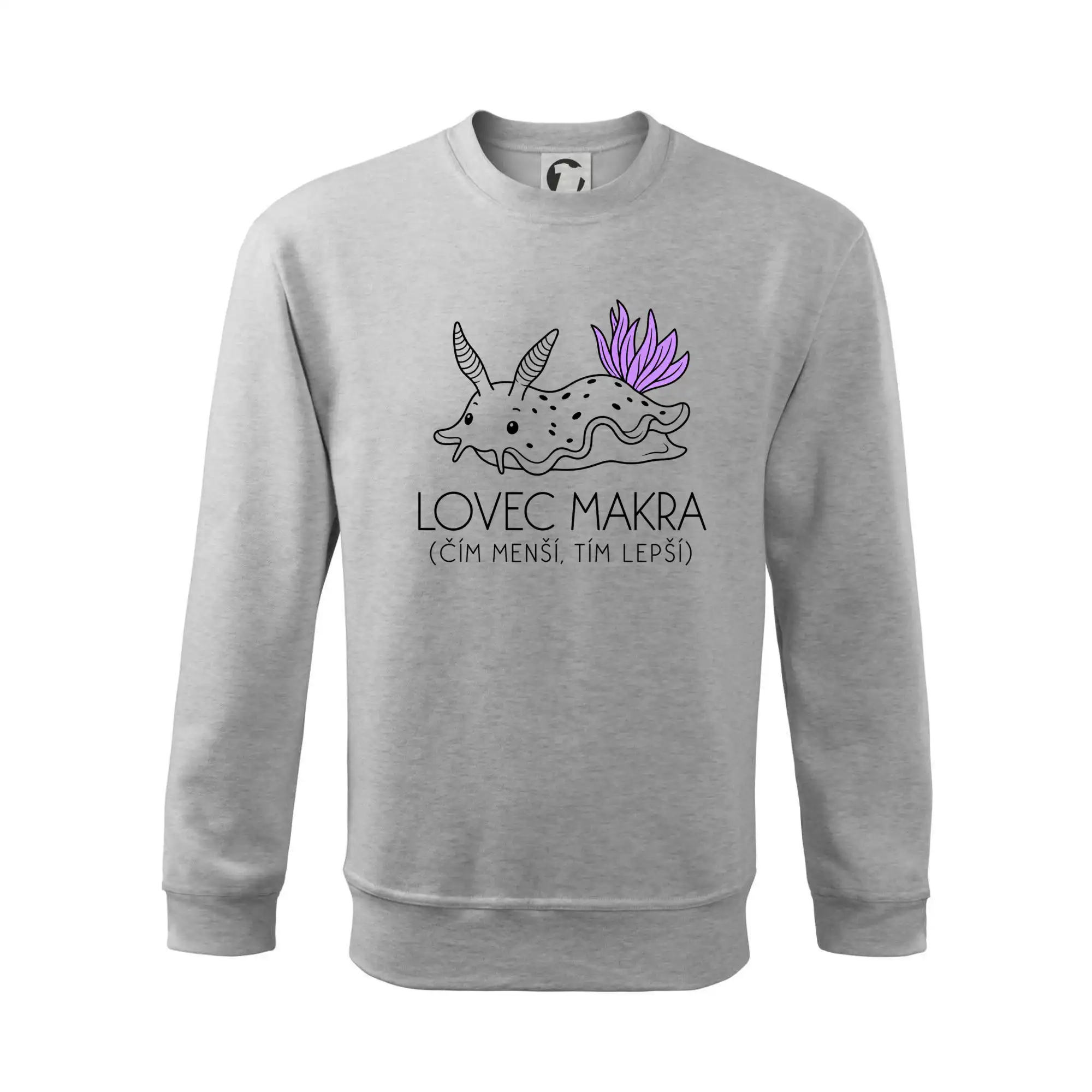 Lovec makra nahožábrý mořský plž s fialovými žábrami