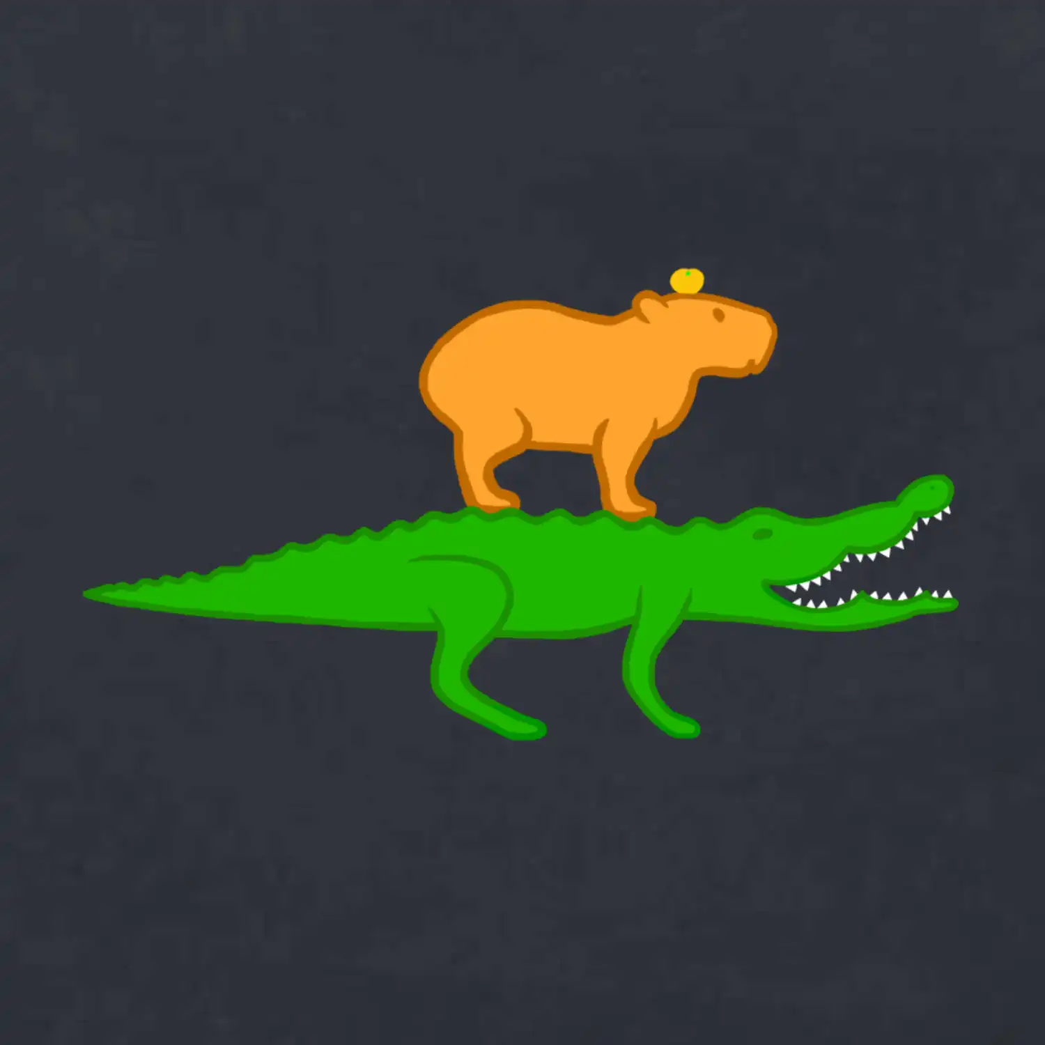 Kapybara na krokodýlovi (Moňas)