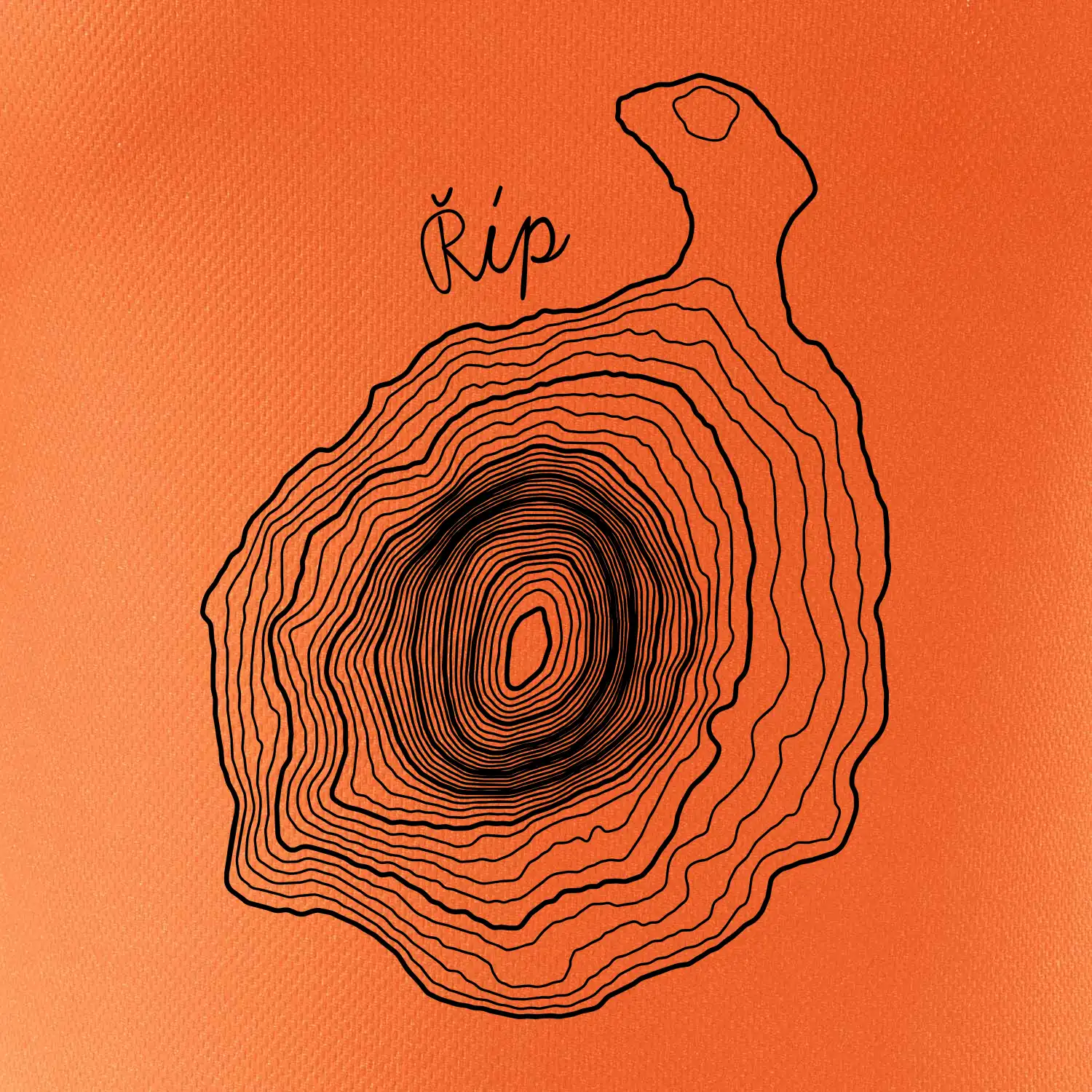 Říp - vrstevnice psací