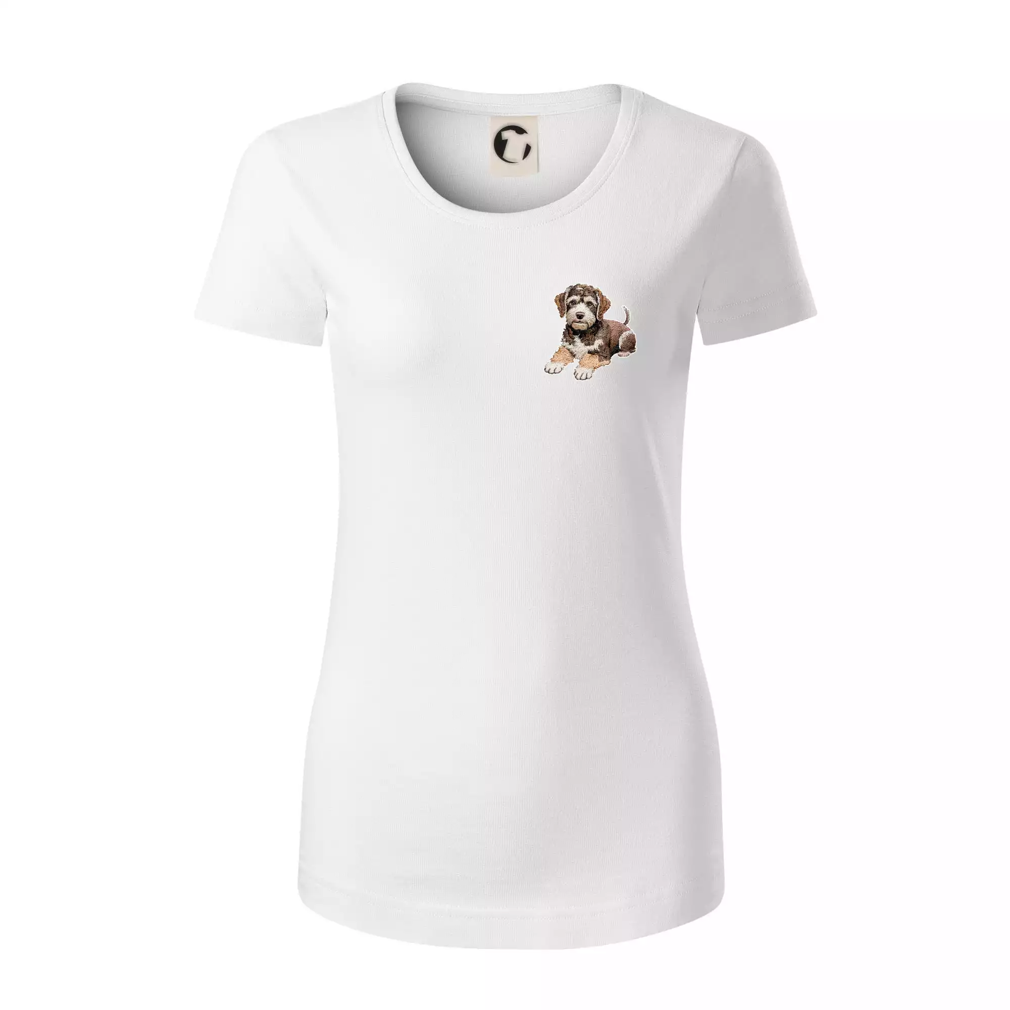 Lagotto romagnolo ležicí vyšívaný na prsu