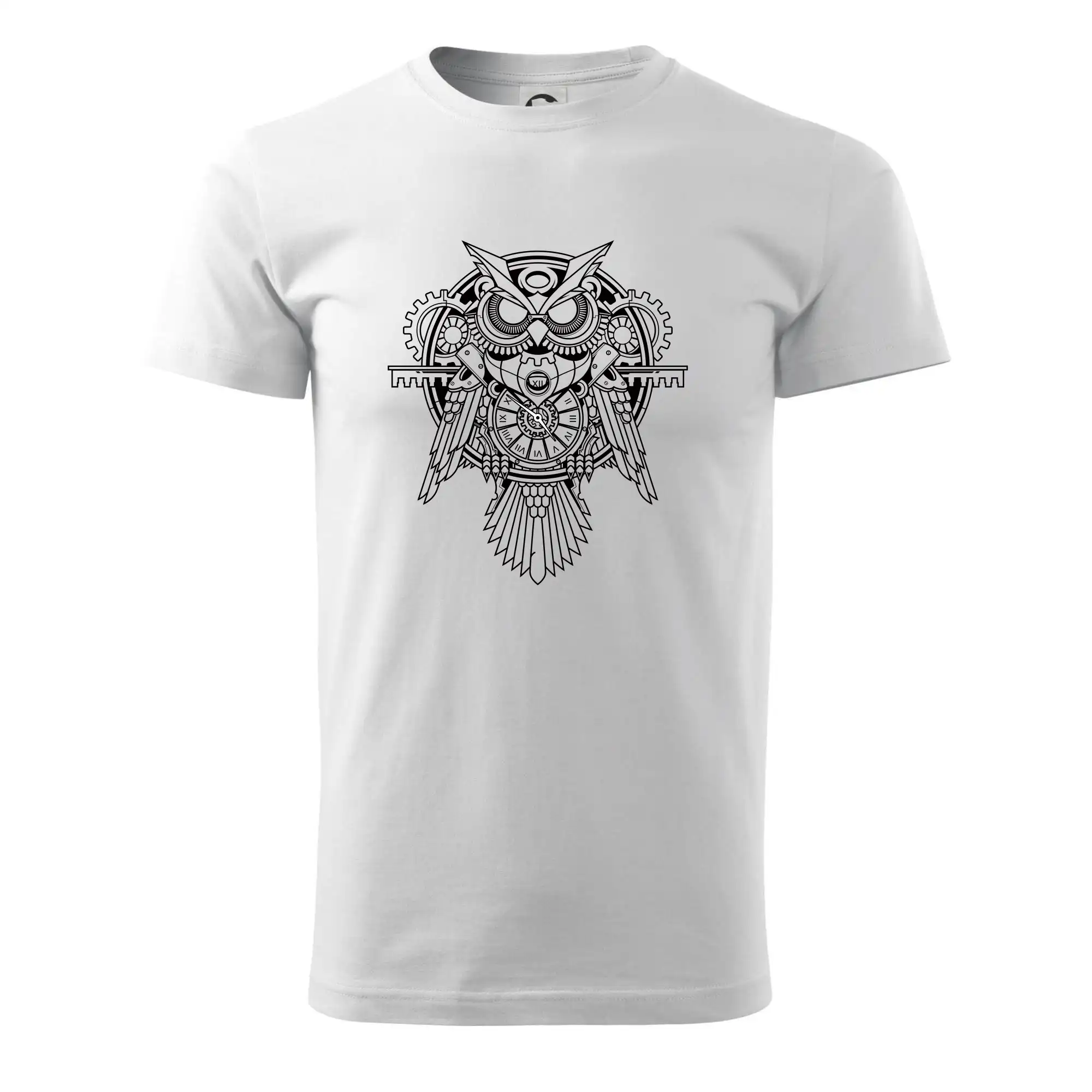 Steampunk sova černobílá