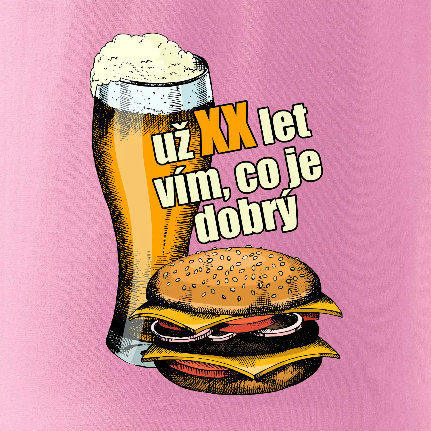 Pivo a burger vím co je dobrý
