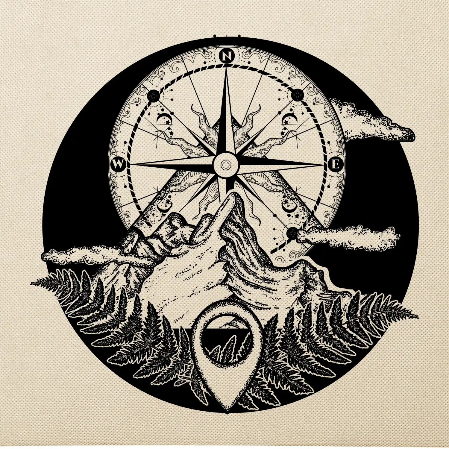 Cestování - hory kompas