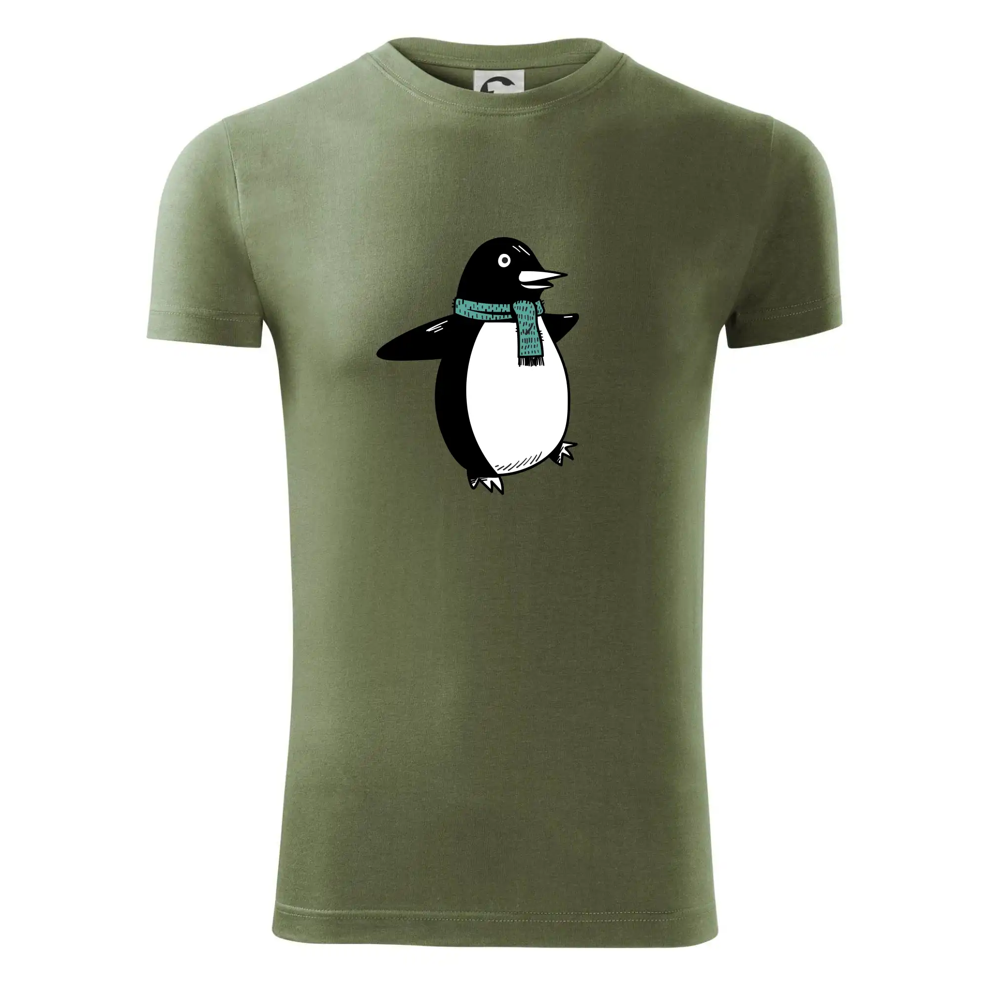 Tučňák se zelenou šálou