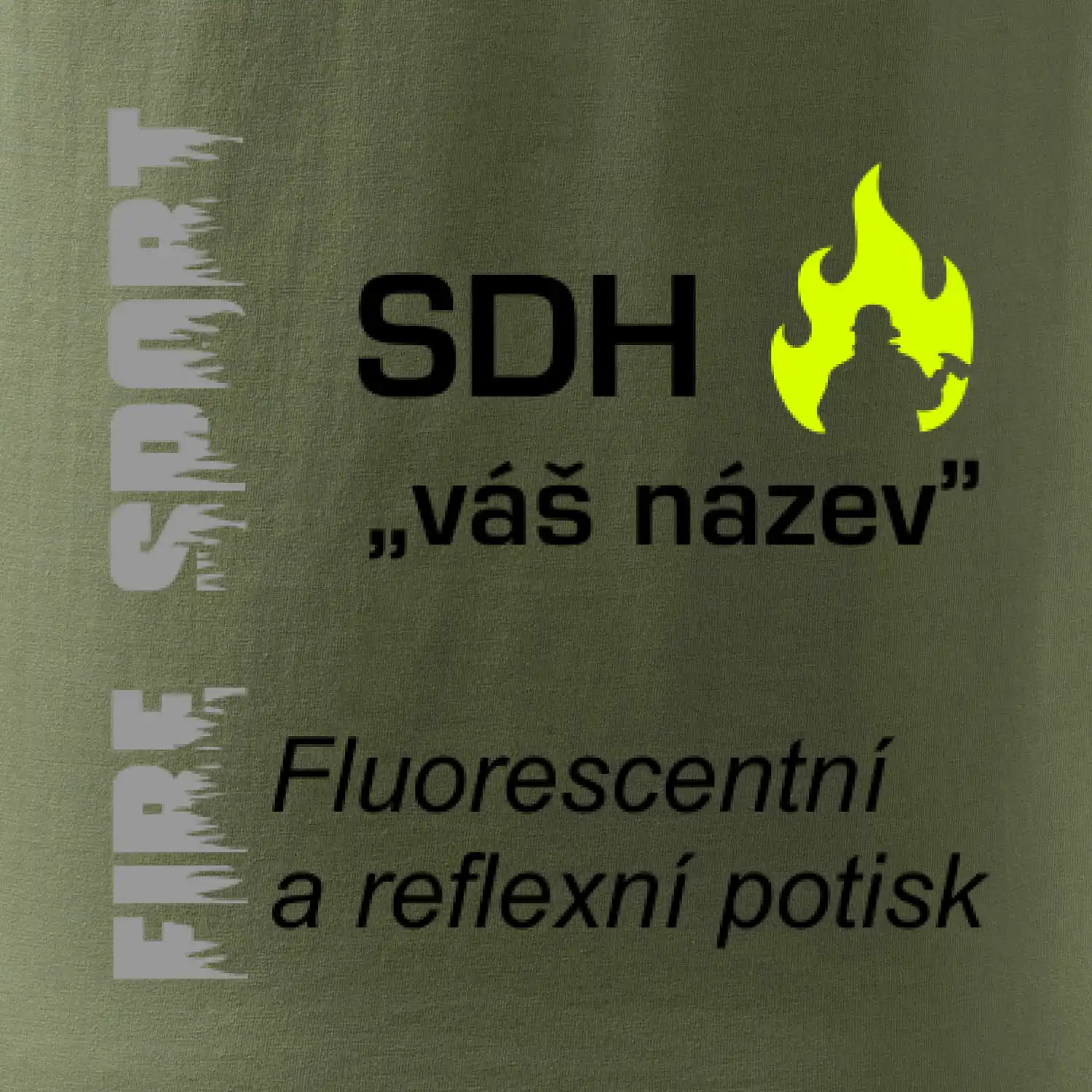 SDH Váš název - FLUO + Reflexní potisk