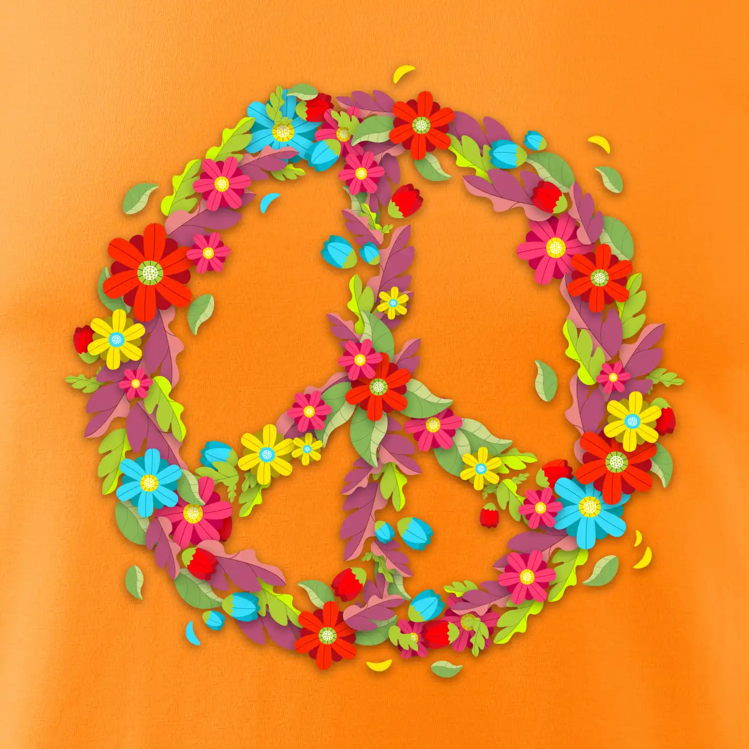 Peace symbol červené květiny