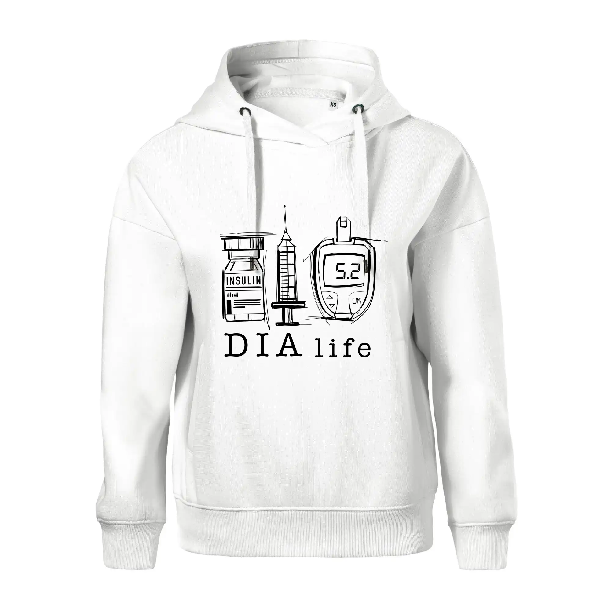 D I A life - kreslený insulin injekce a glukometr