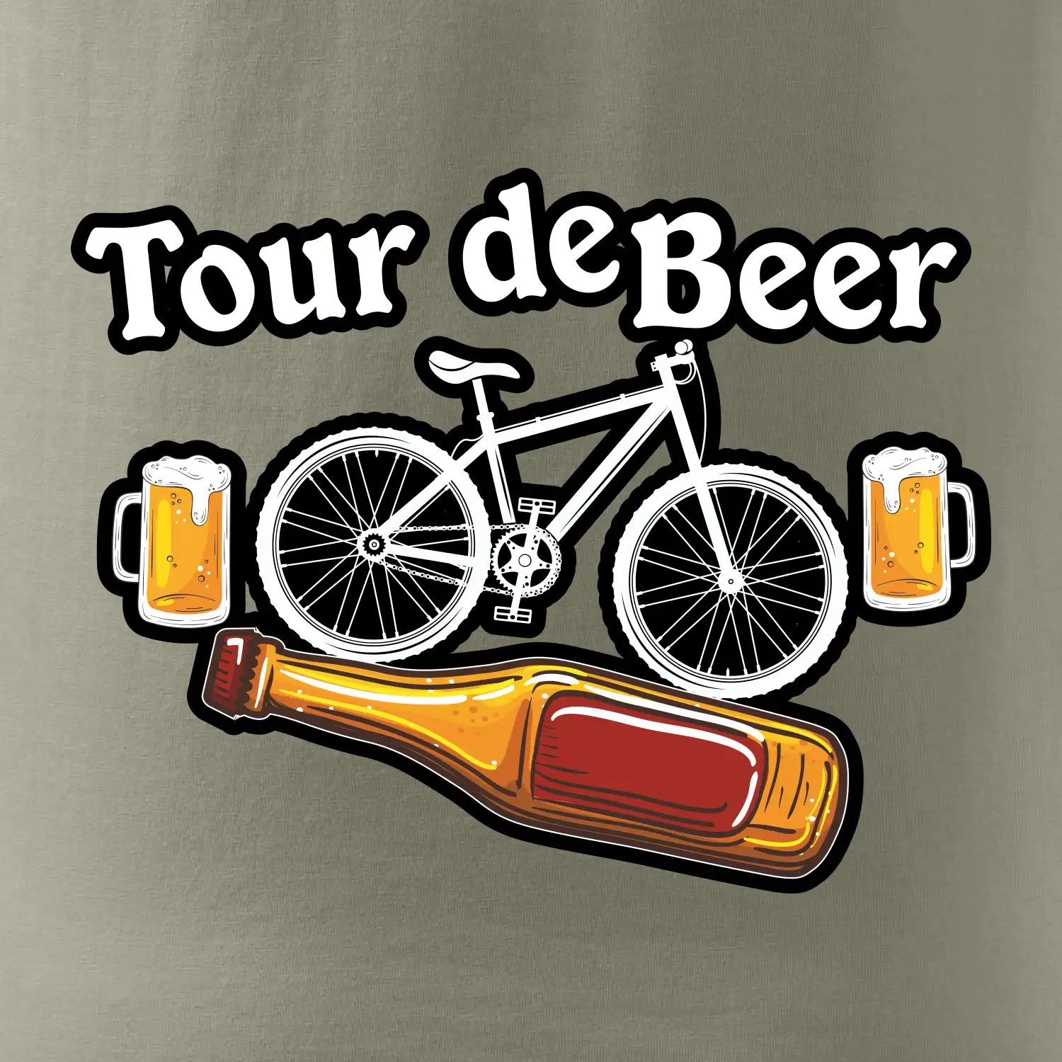 Tour de beer - kolo - pivo a nápis na zádech