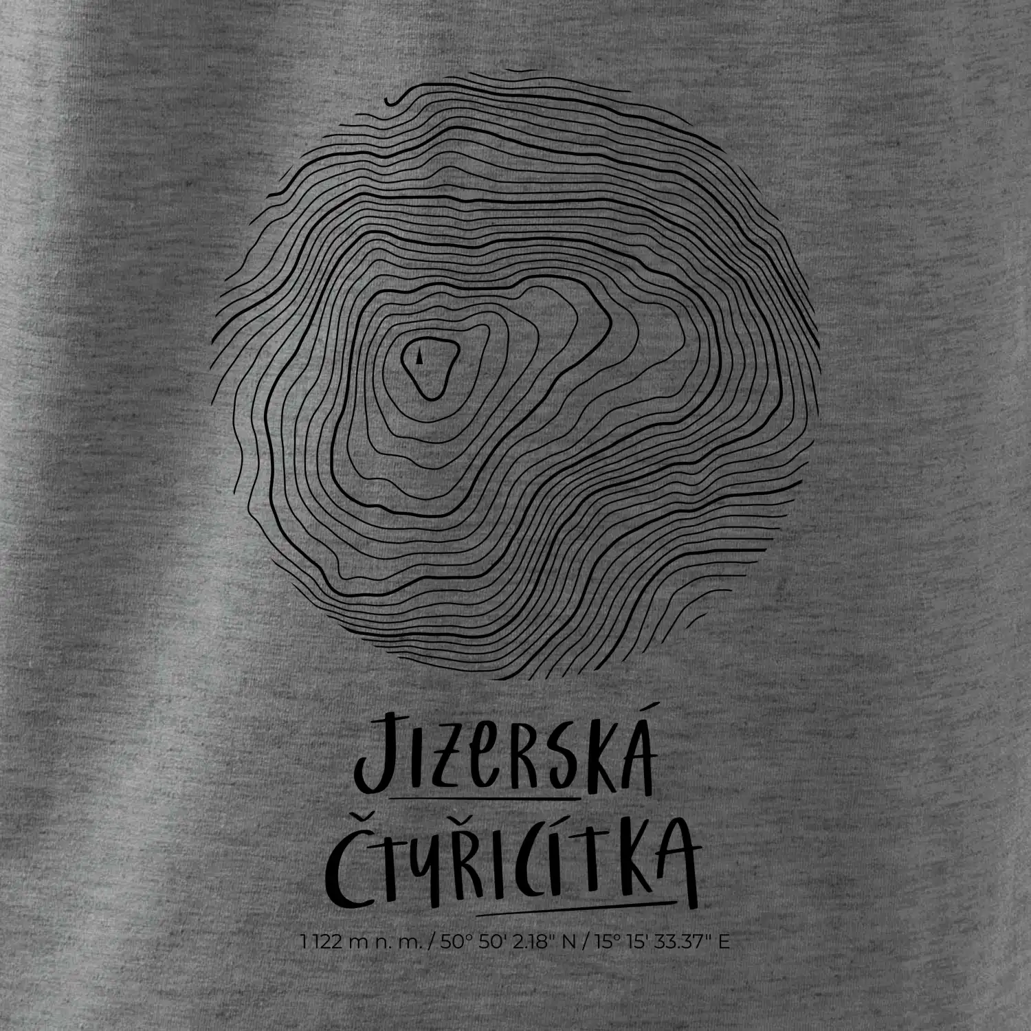 Jizerská čtyřicítka - vrstevnice v kruhu