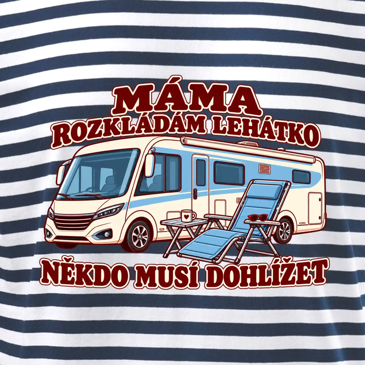 Máma rozkládám lehátko někdo musí dohlížet integrovaný obytňák