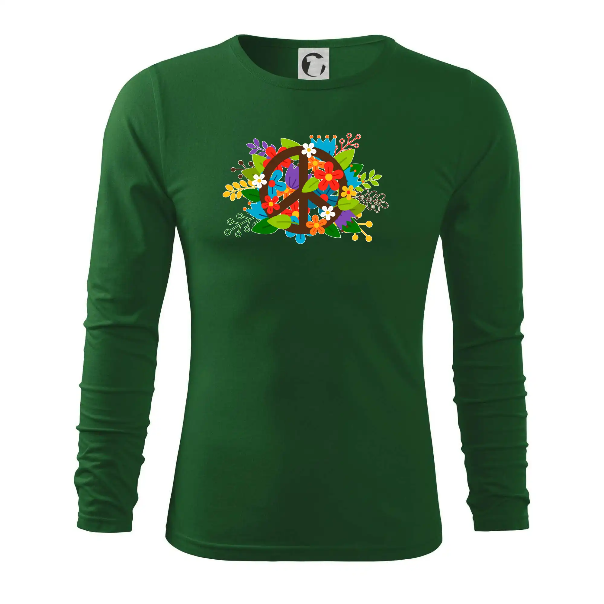 Peace symbol prorostlý květinami