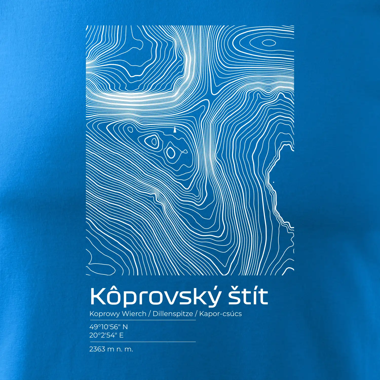 Kôprovský štít - vrstevnice v obdélníku