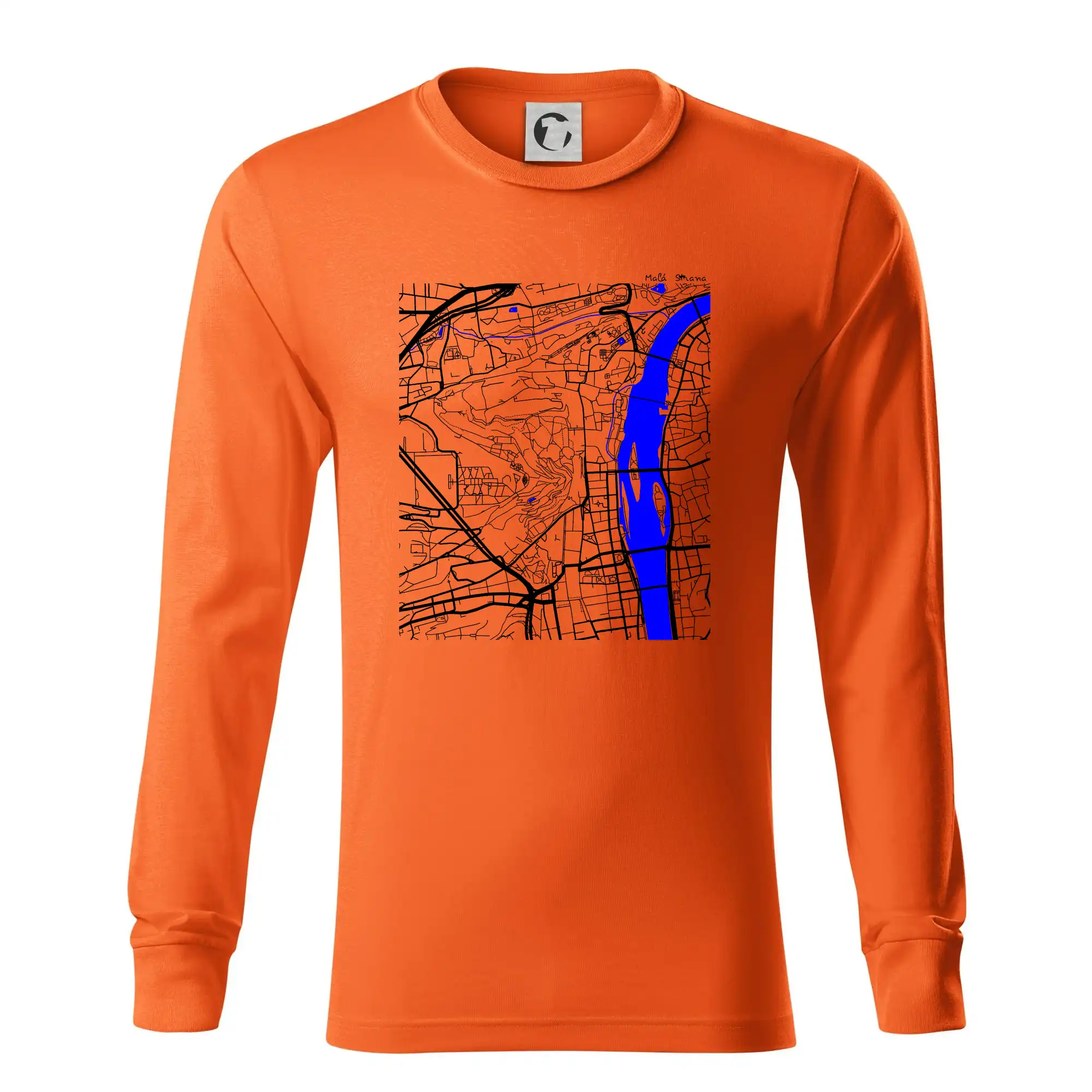 Praha Malá Strana - Mapa s vodními toky