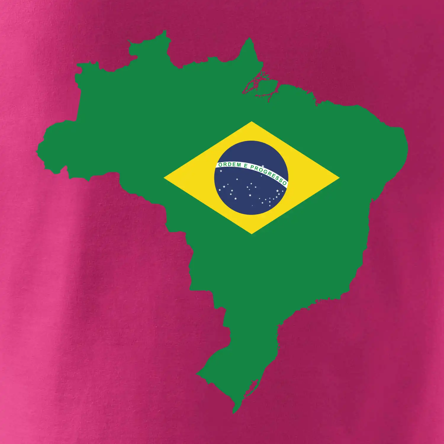 Brazílie vlajka v mapě