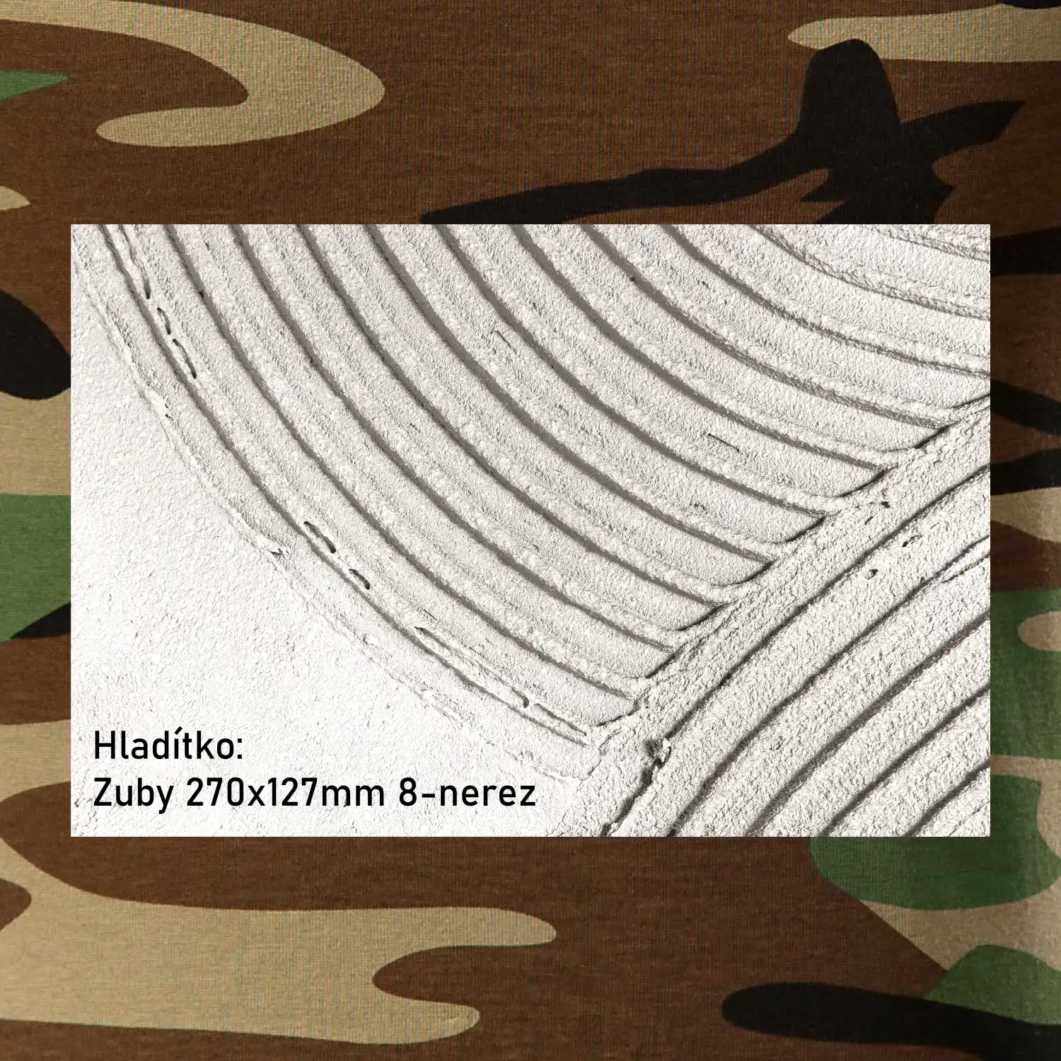 Hladítko zuby 270x127mm 8 nerez