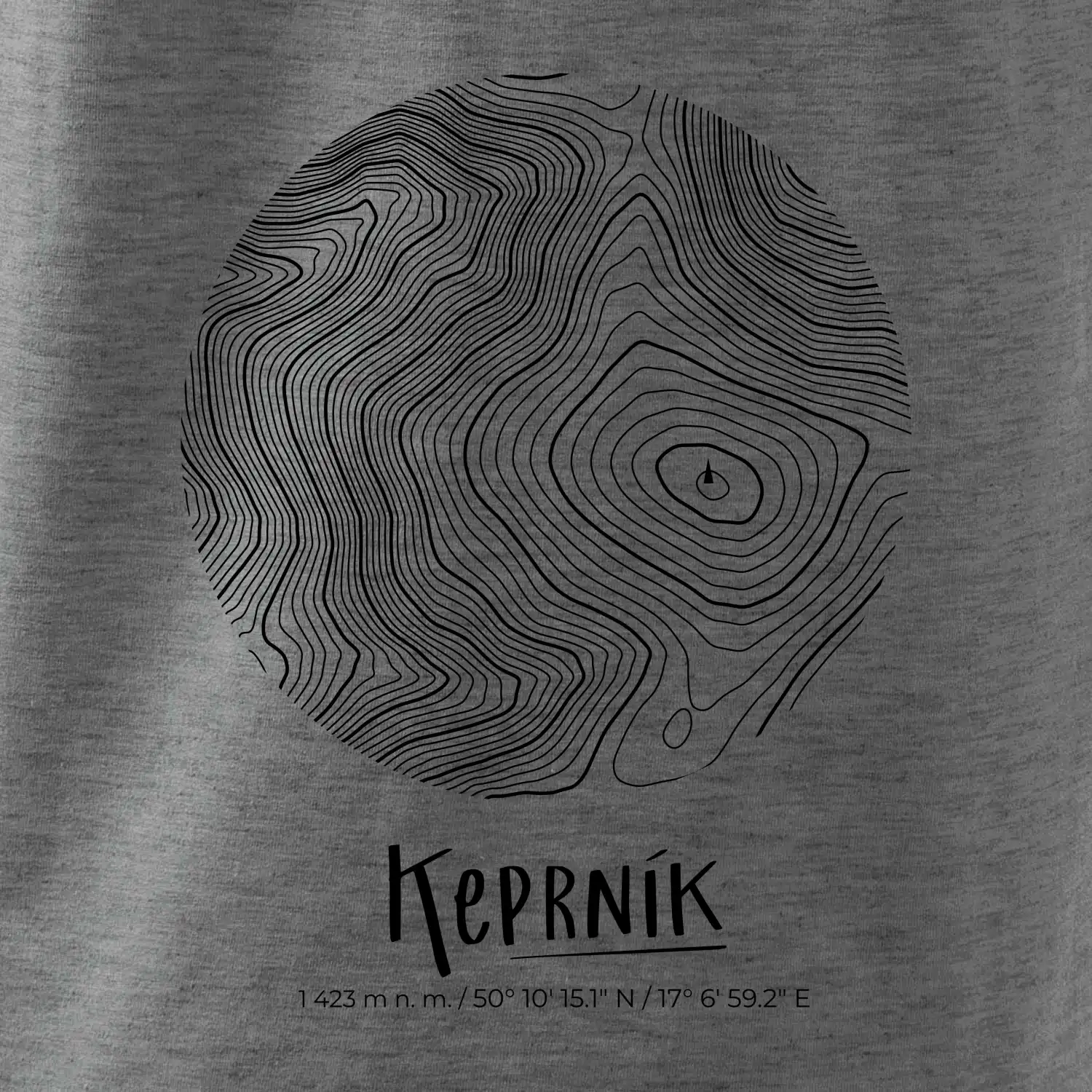 Keprník - vrstevnice v kruhu