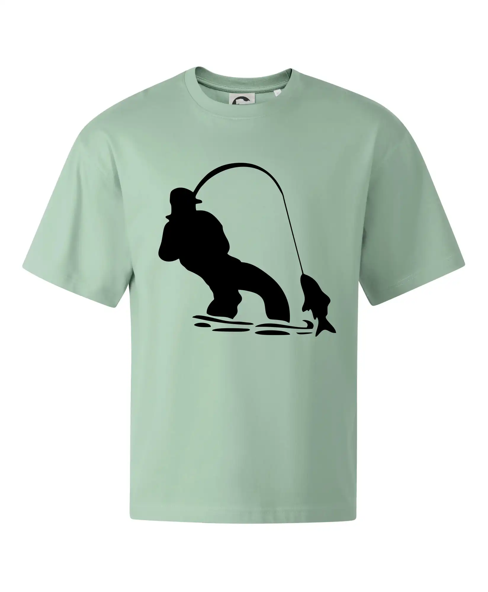 Rybář tahající rybu