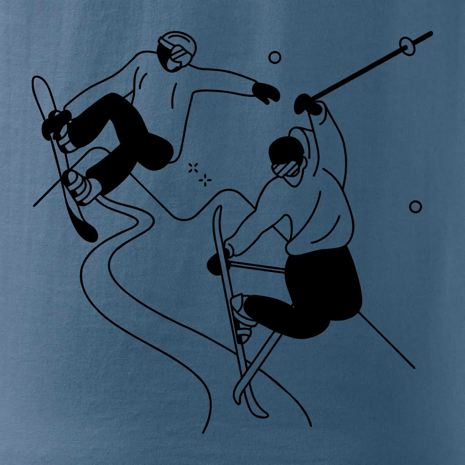 Lyžovaní - kresleny obrázek