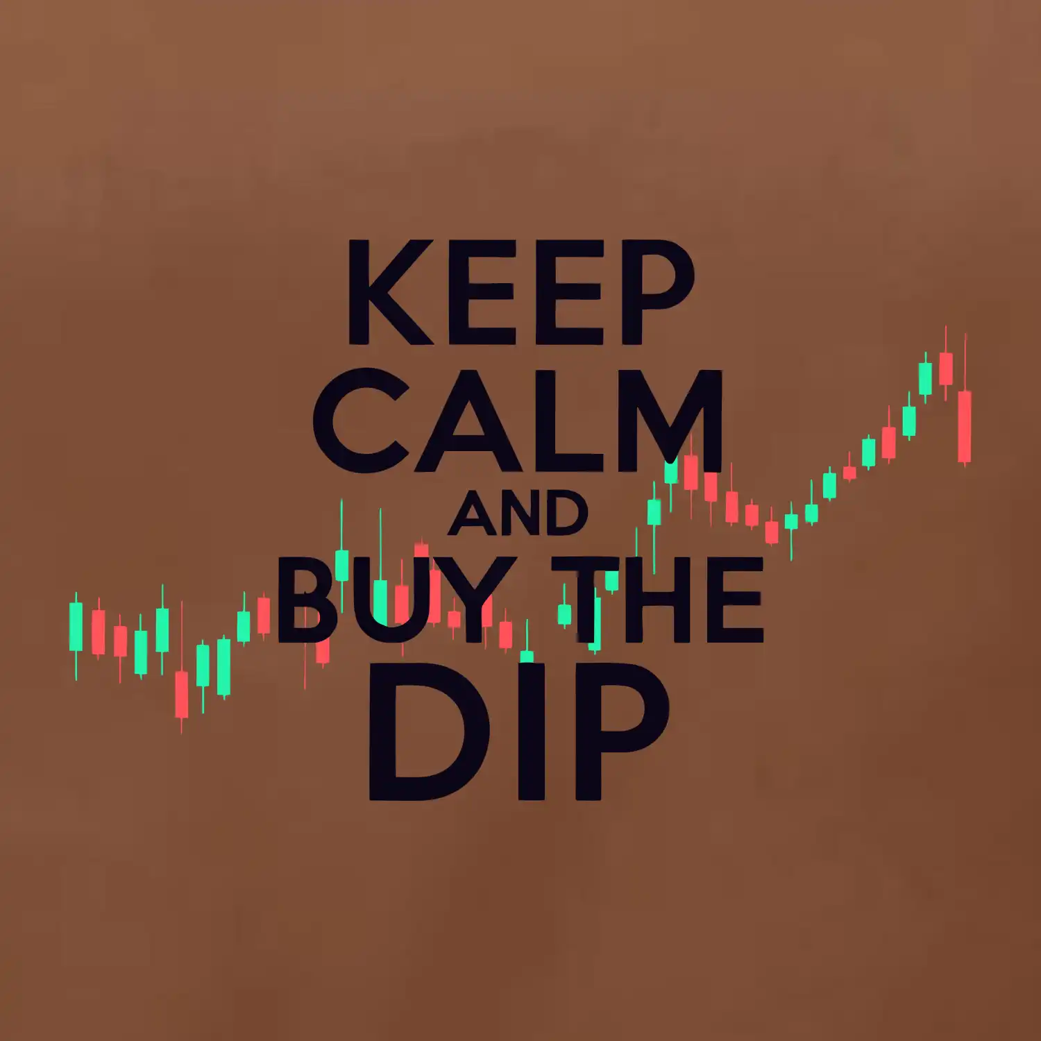 Zeleno červený graf Keep Calm and Buy the Dip