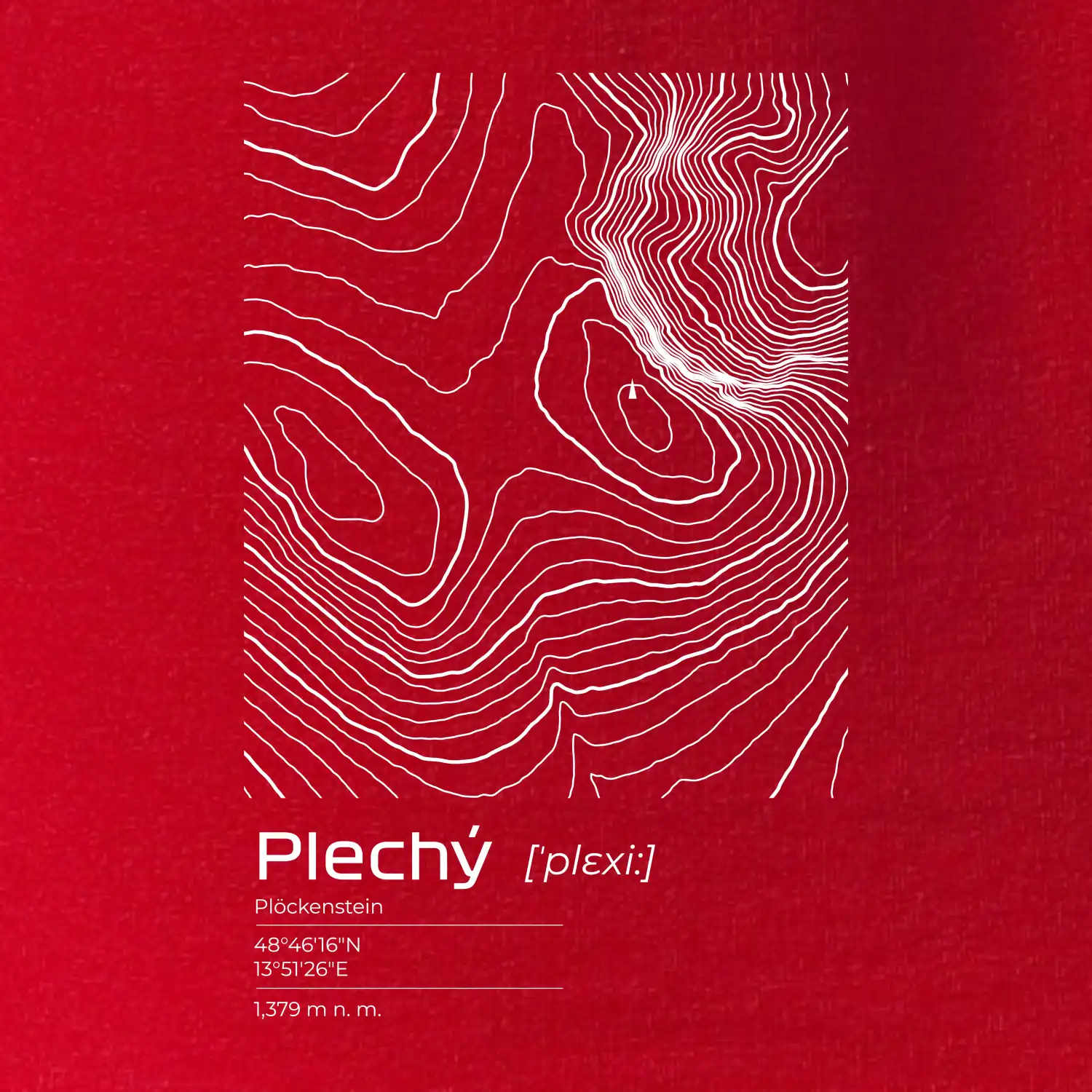 Plechý - vrstevnice v obdélníku