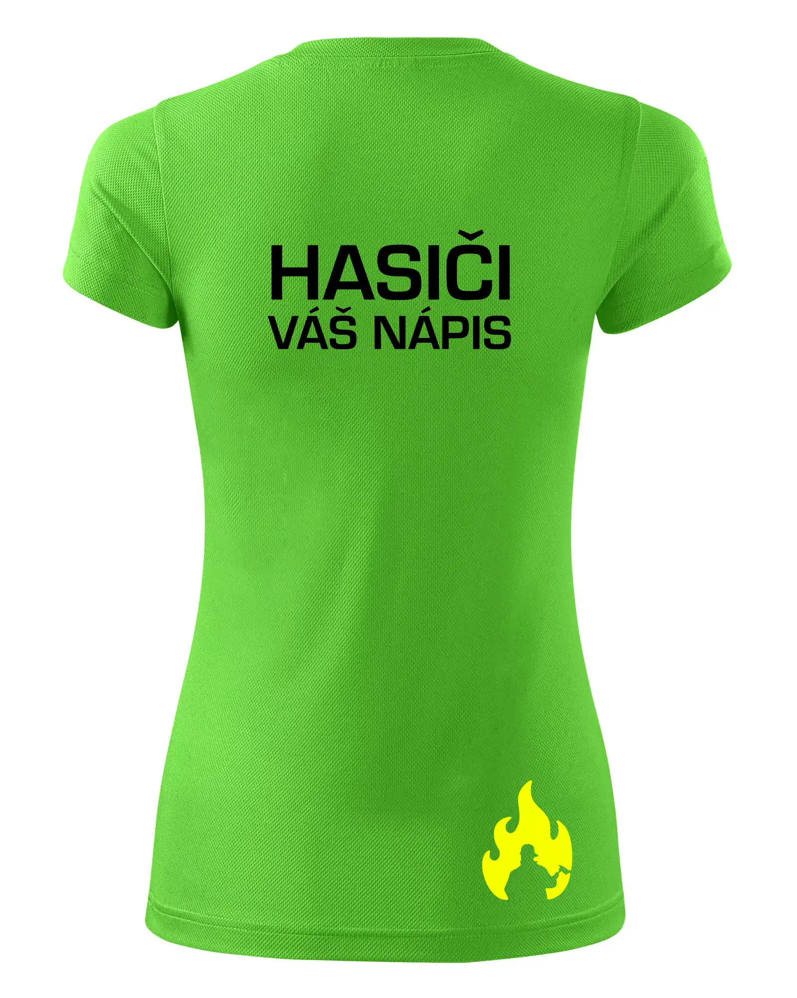 Hasič stojící - nápis hasiči - Velký nápis  na zádech