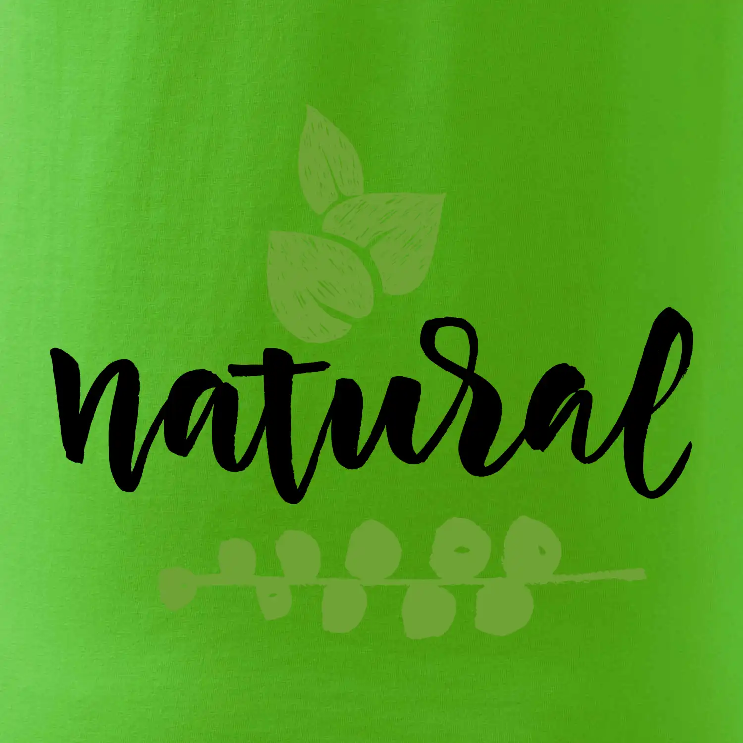 Natural - nápis v listech