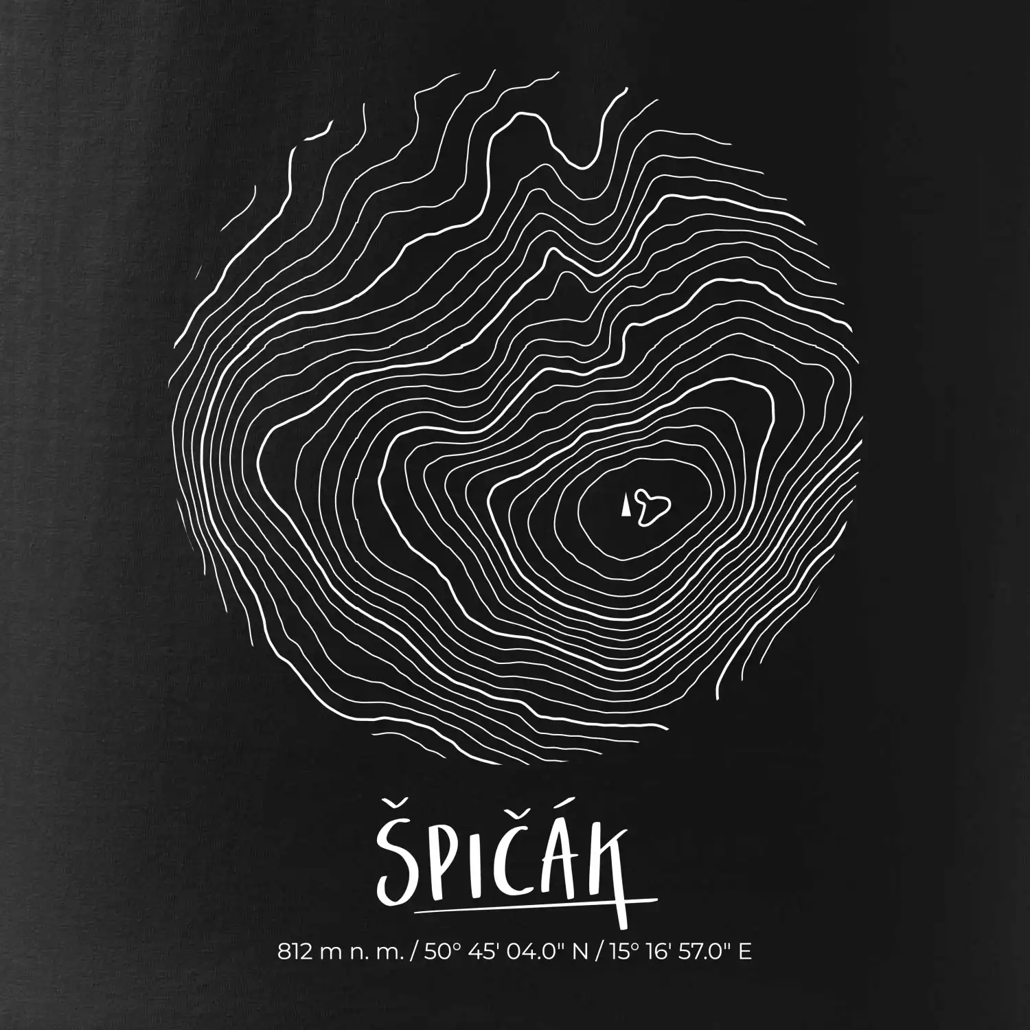Špičák - vrstevnice v kruhu