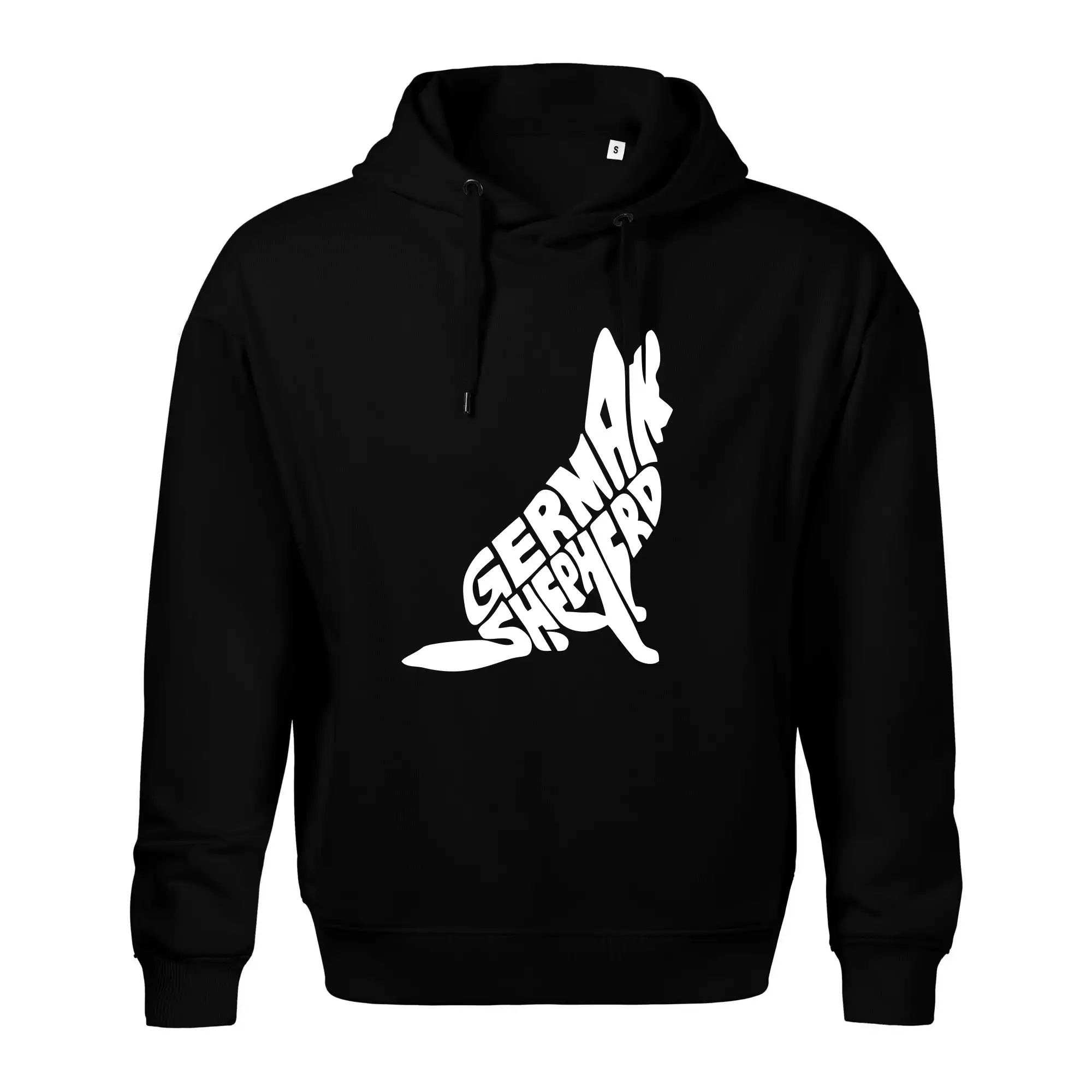Německý ovčák sedící napis