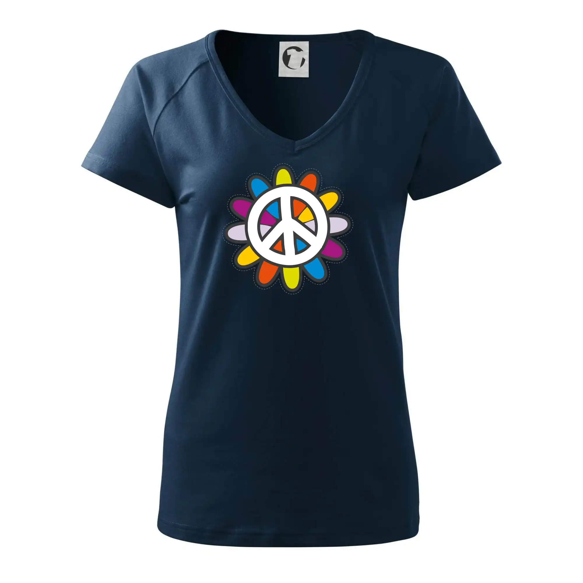 Peace symbol s kreslenou květinou