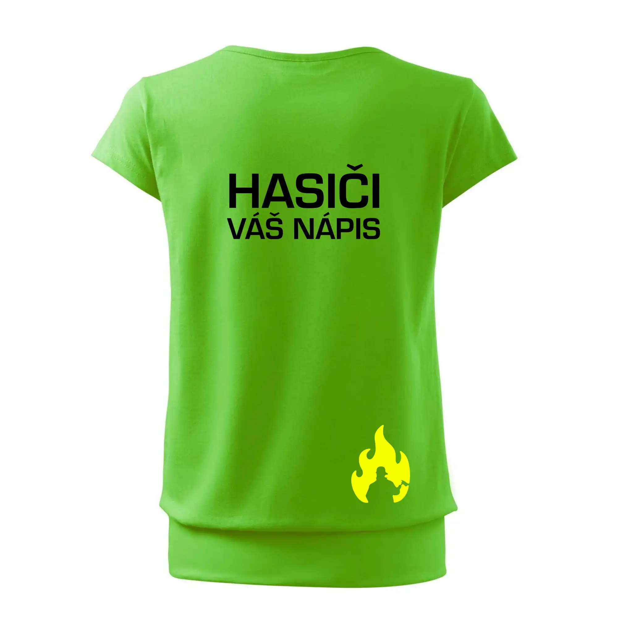 Hasič stojící - nápis hasiči - Velký nápis  na zádech