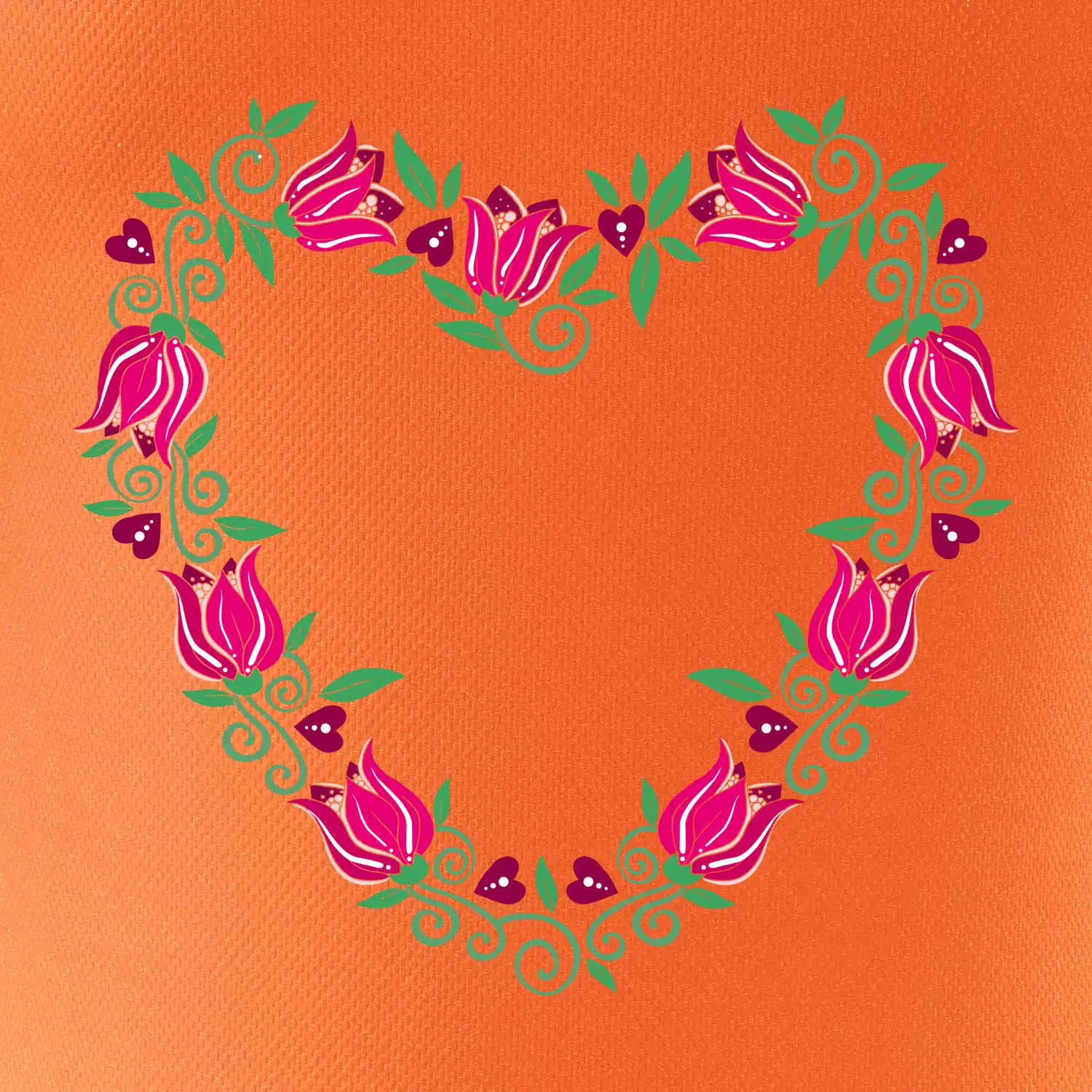 Červené tulipánové srdiečko (Pecka design)