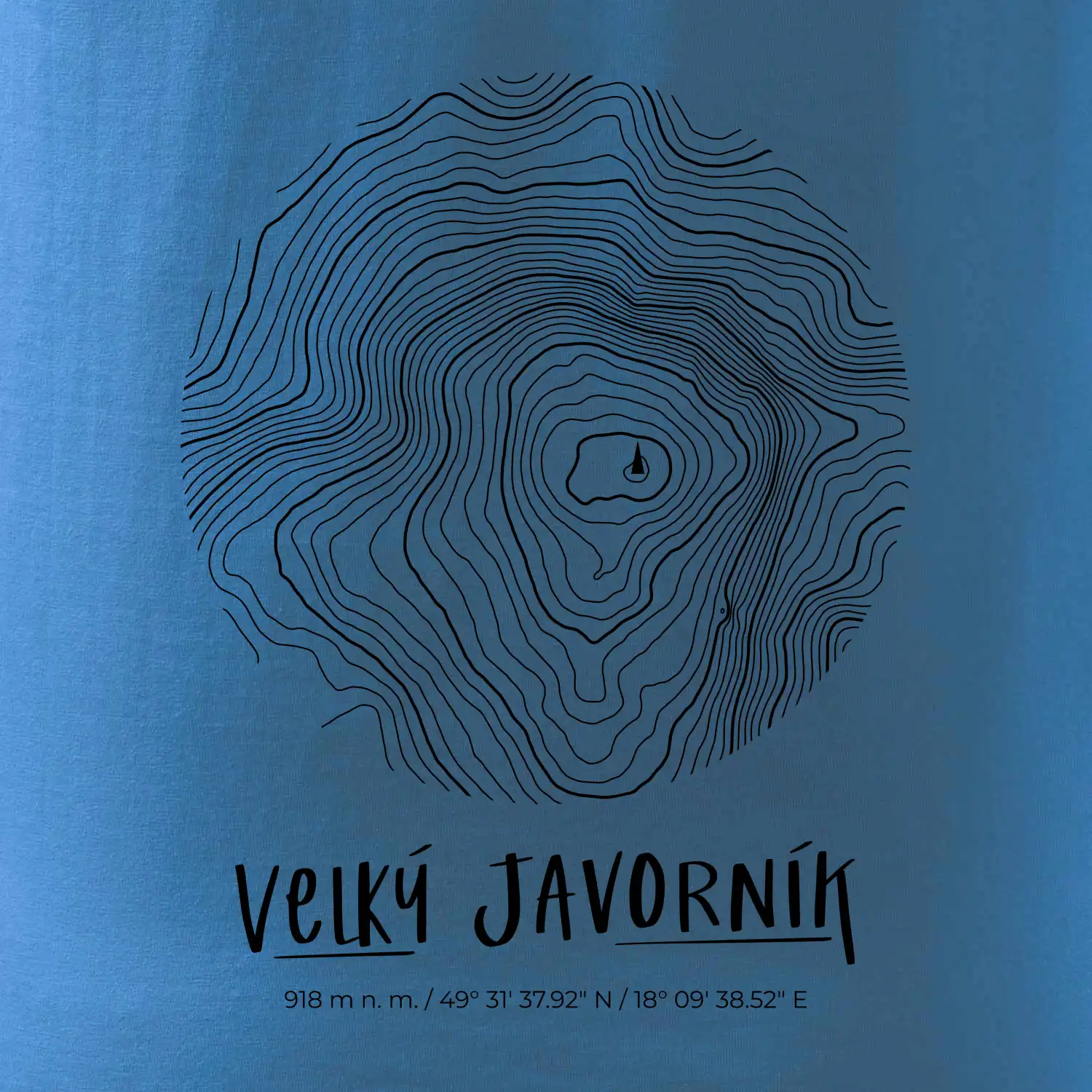 Velký Javorník - vrstevnice v kruhu
